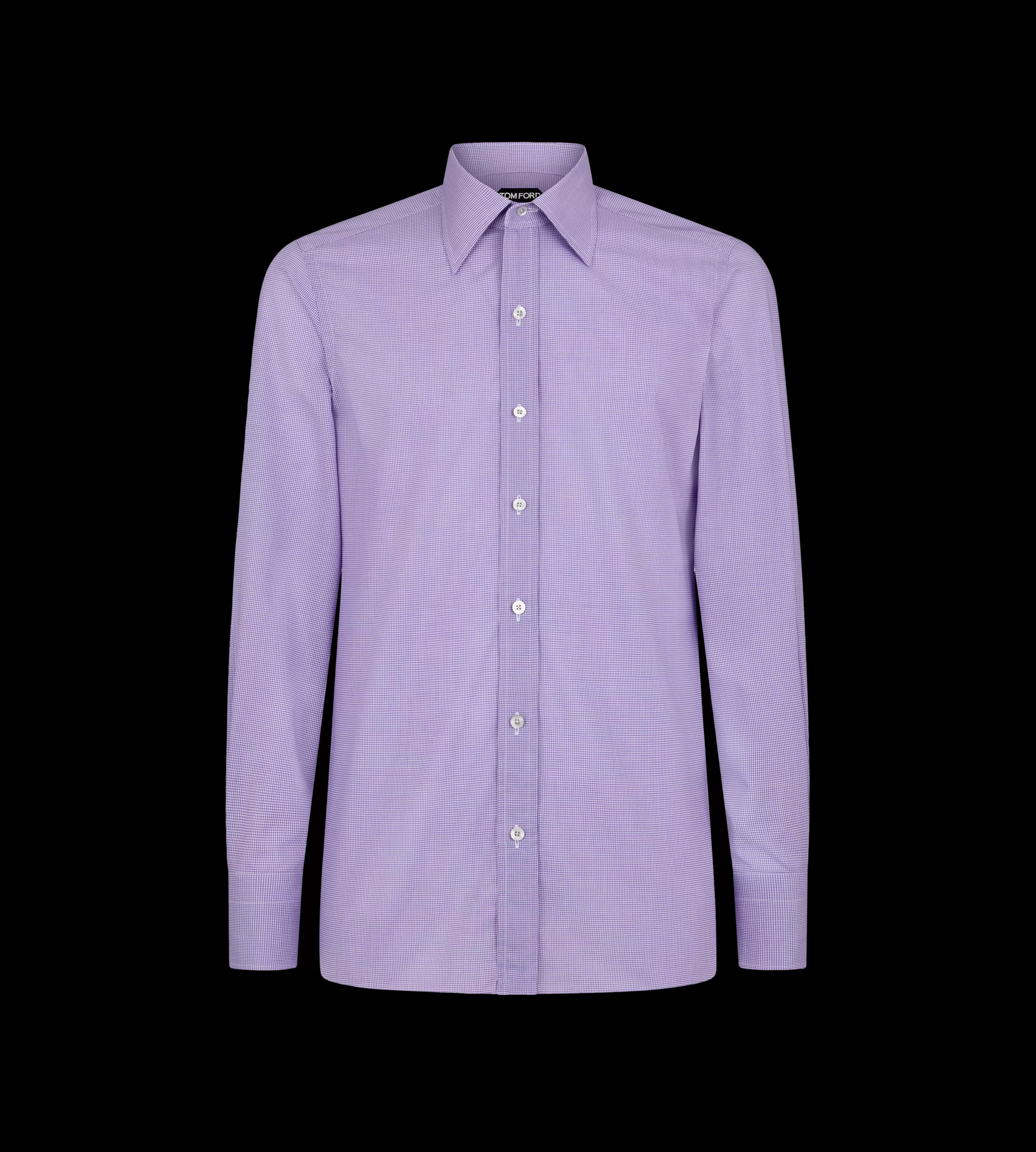 TOM FORD MICRO GINGHAM SLIM FIT SHIRT PURPLE^MEN SPRING 24