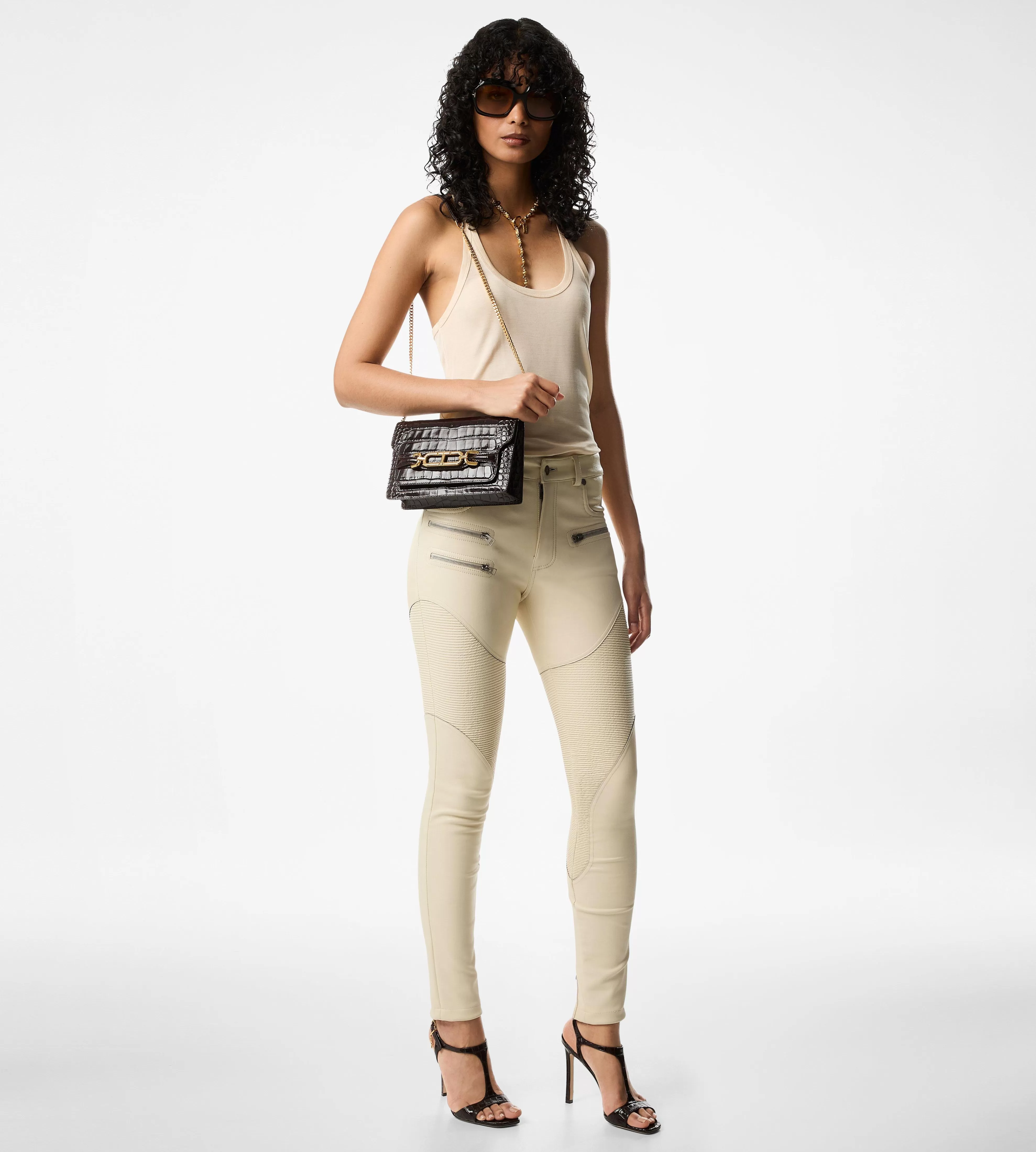 TOM FORD MICRO-RIB SILK JERSEY RACERBACK TANK TOP ^WOMEN | WOMEN Tops | JETSETTER EDIT