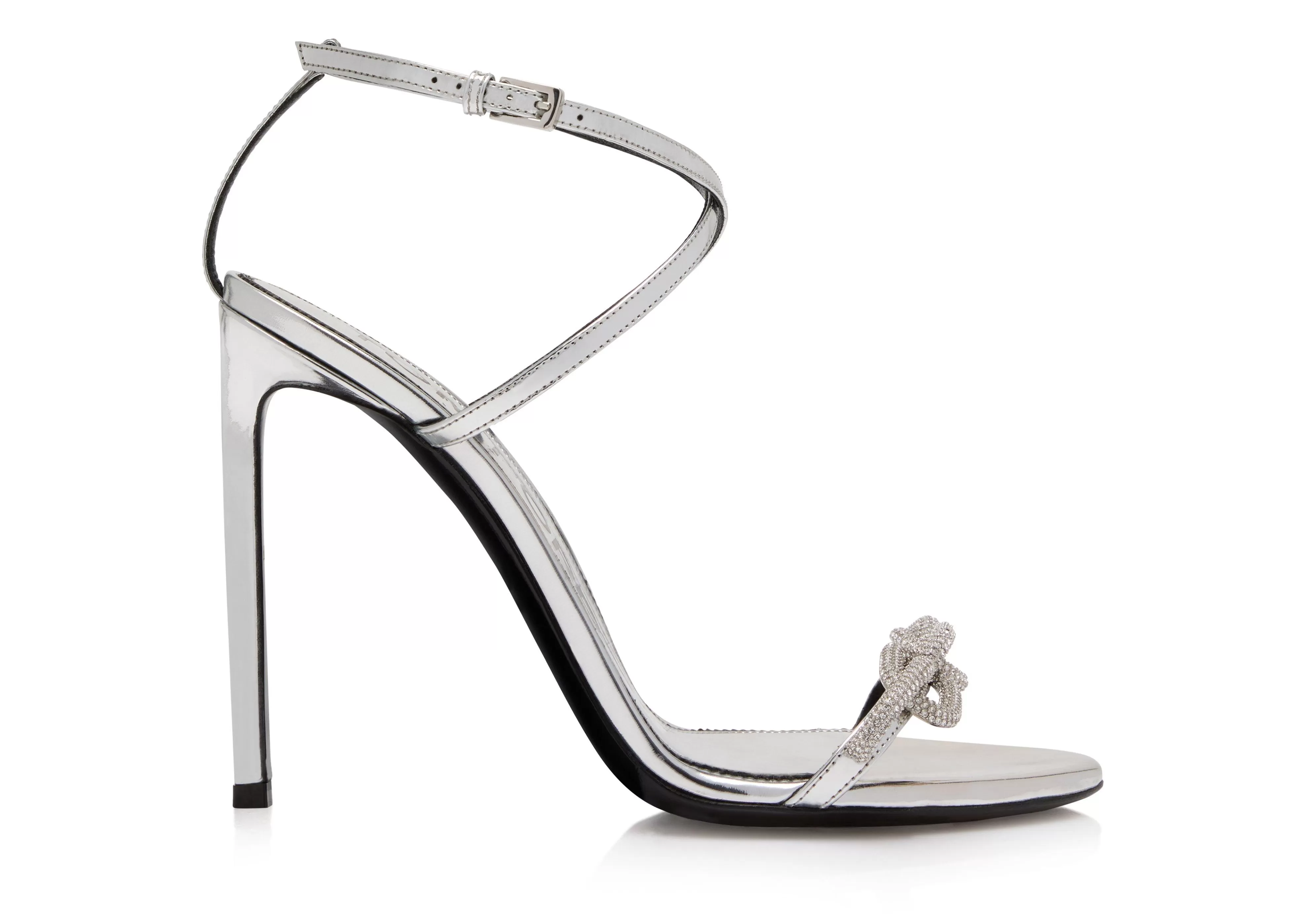 TOM FORD MIRROR LEATHER CHAIN SANDAL SILVER^WOMEN | WOMEN Sandals | JETSETTER EDIT