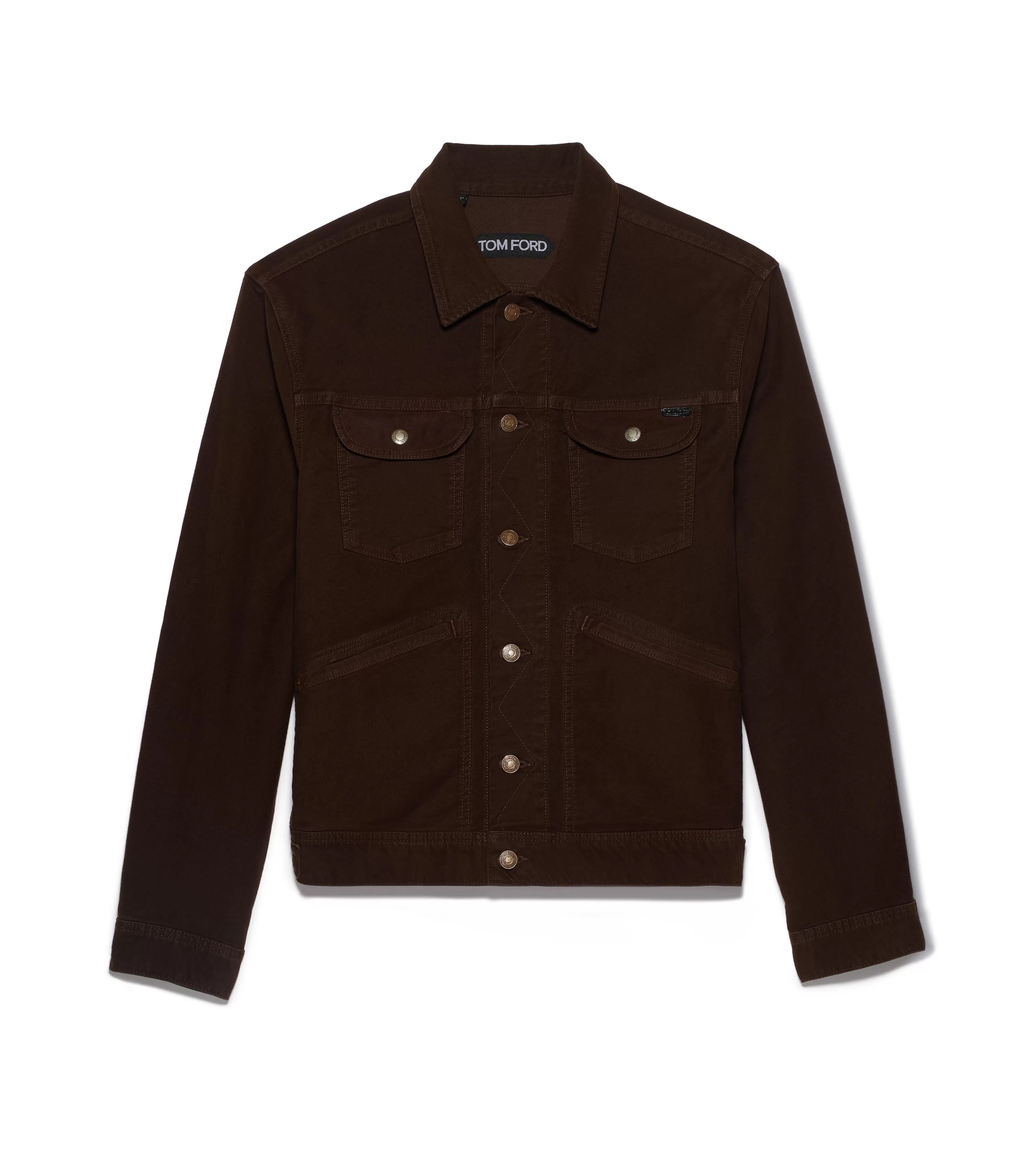 TOM FORD MOLESKIN SLIM FIT JACKET DARK BROWN^MEN Outerwear