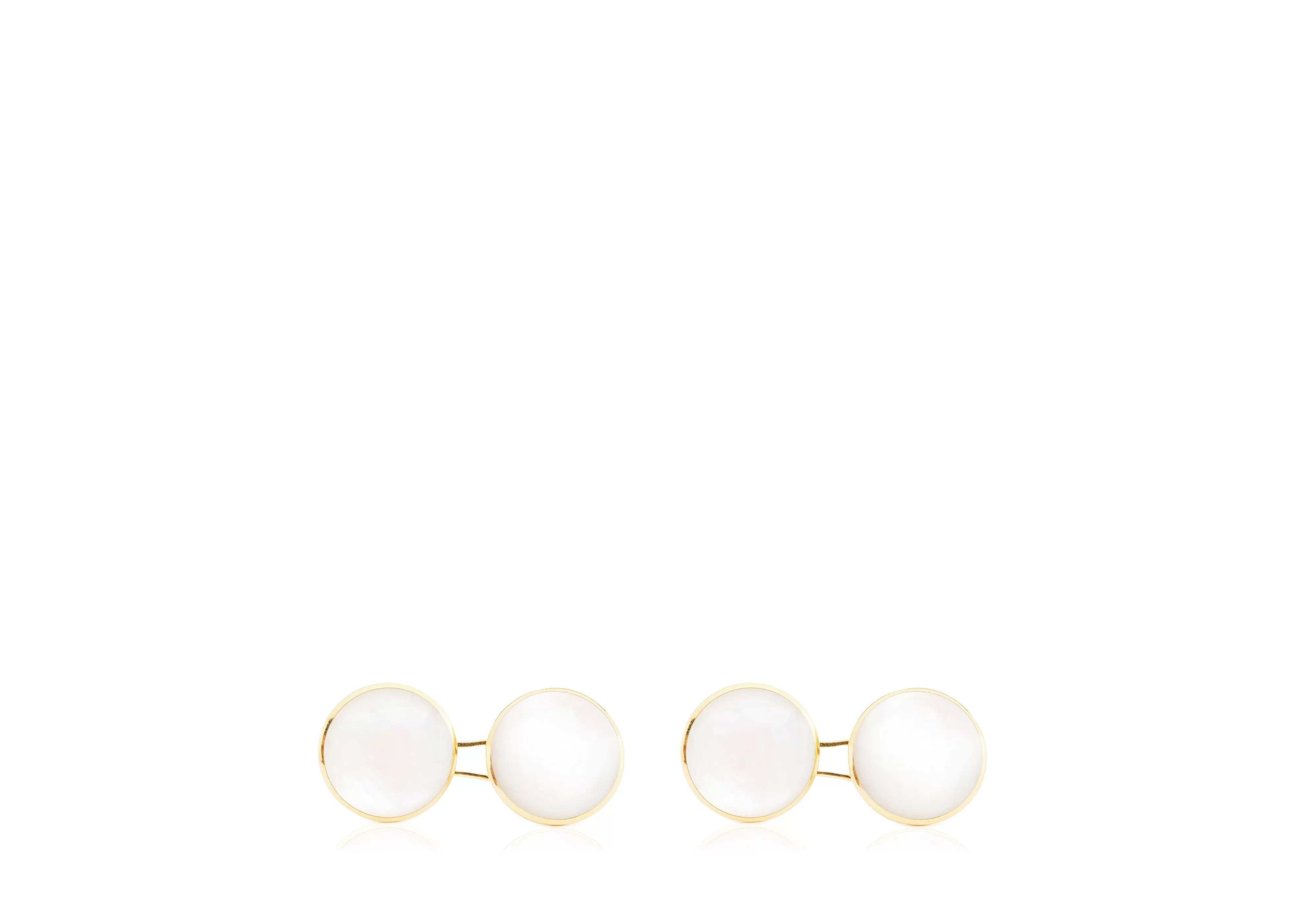 TOM FORD MOTHER OF PEARL ROUND CUFFLINKS GOLD/PEARL^MEN Jewelry