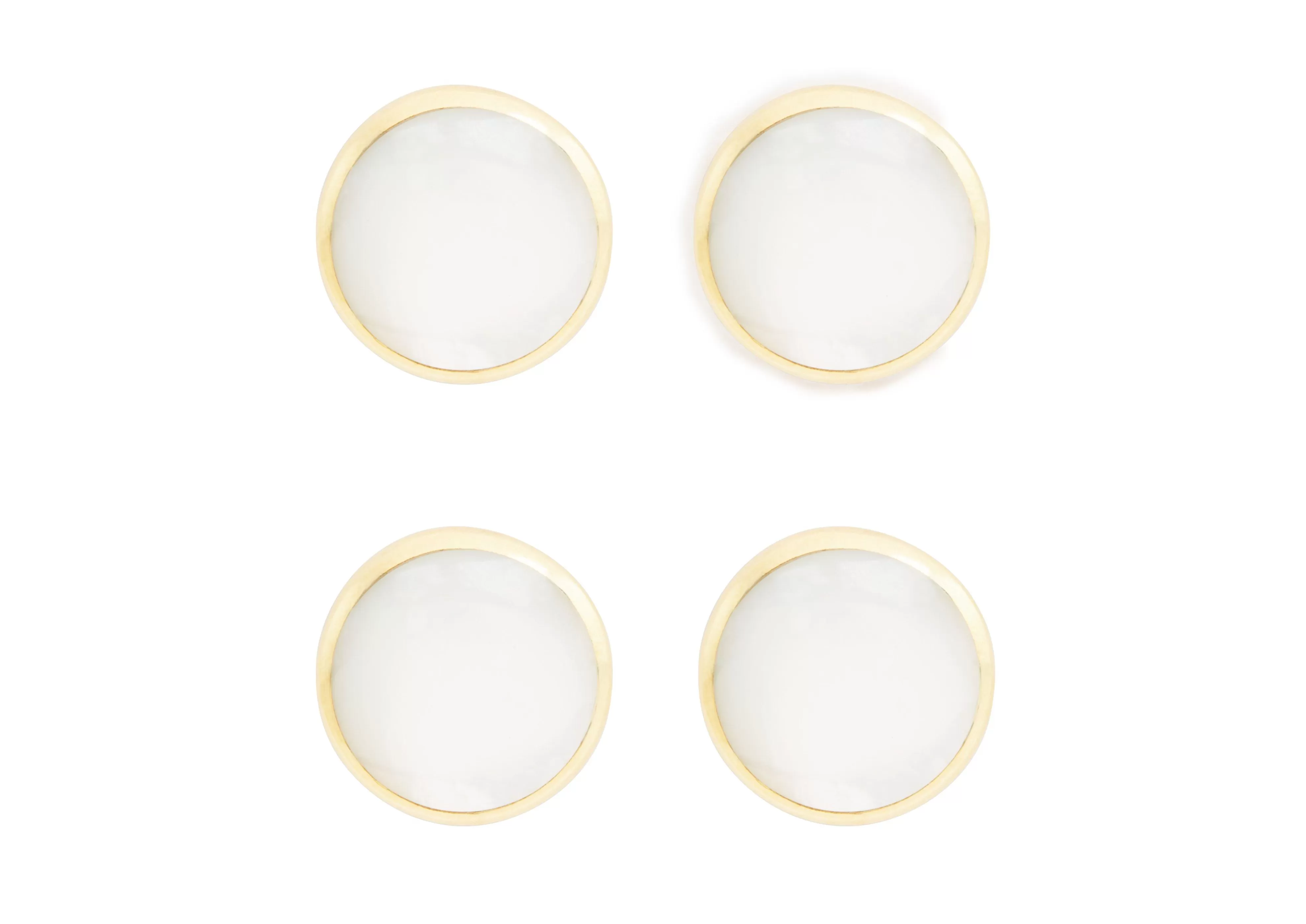 TOM FORD MOTHER OF PEARL ROUND SHIRT STUDS GOLD/PEARL^MEN Jewelry