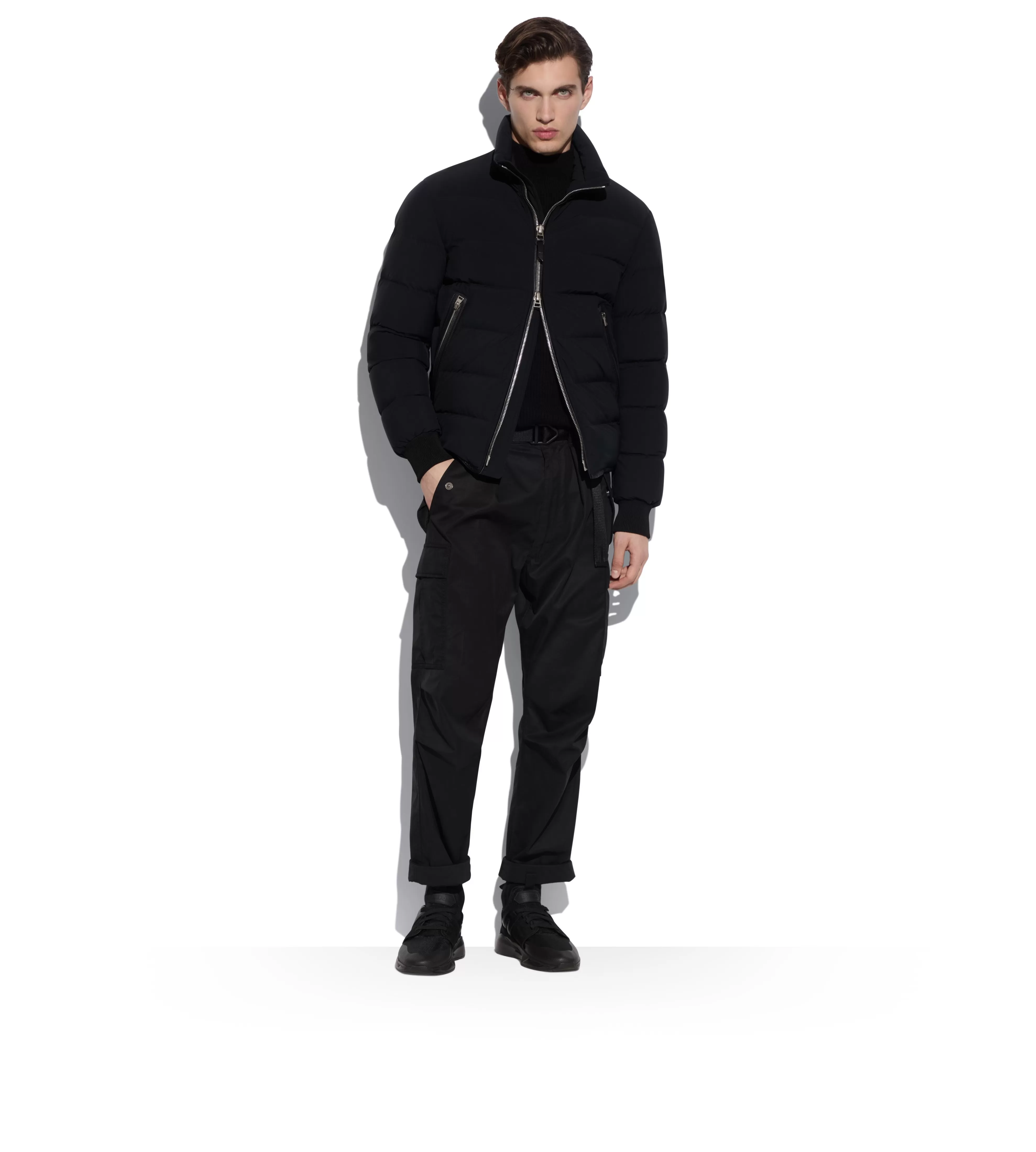 TOM FORD NYLON DOWN FUNNEL BLOUSON BLACK^MEN Outerwear