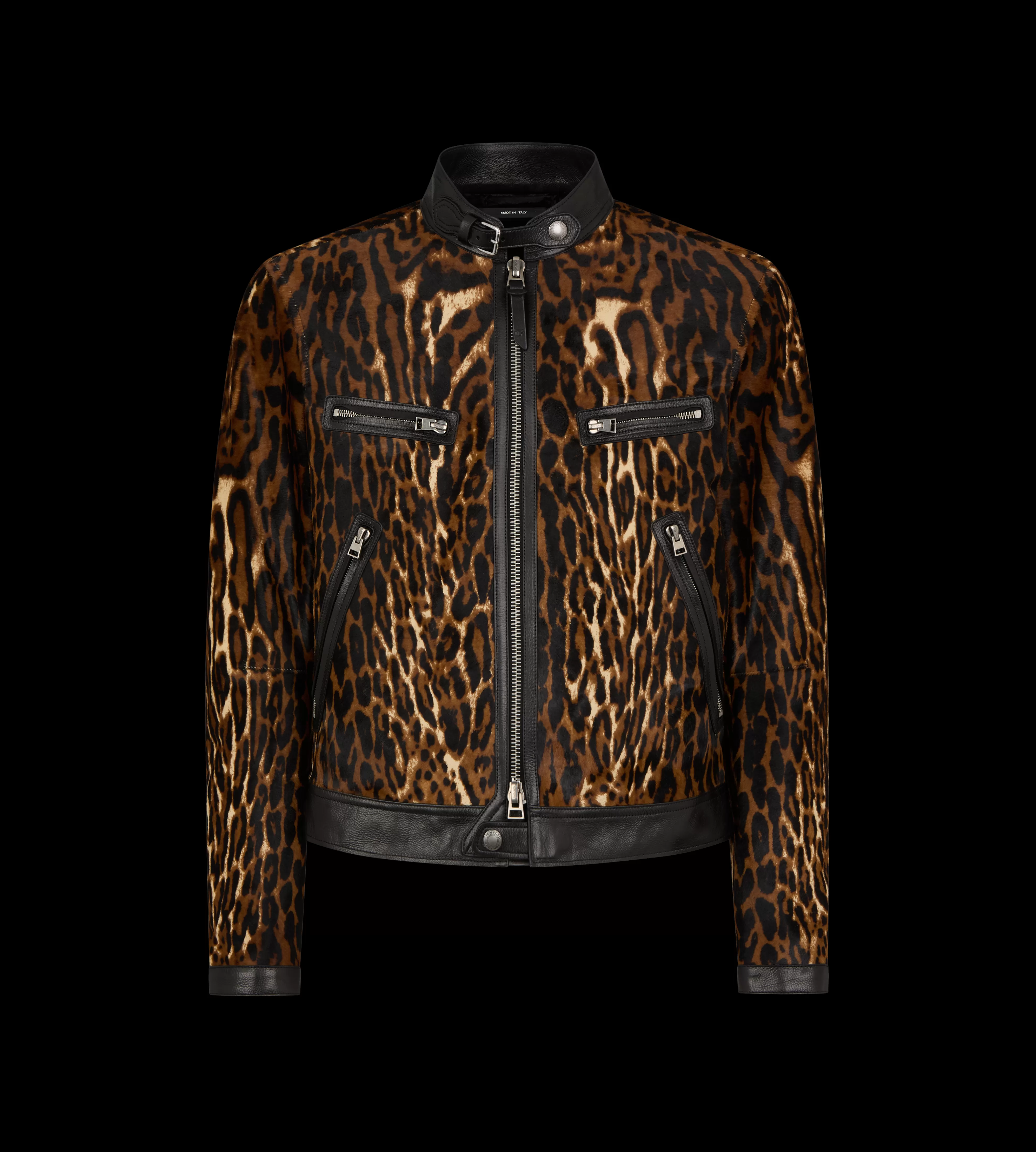 TOM FORD OCELOT PONY HAIR RACER JACKET BROWN^MEN Outerwear