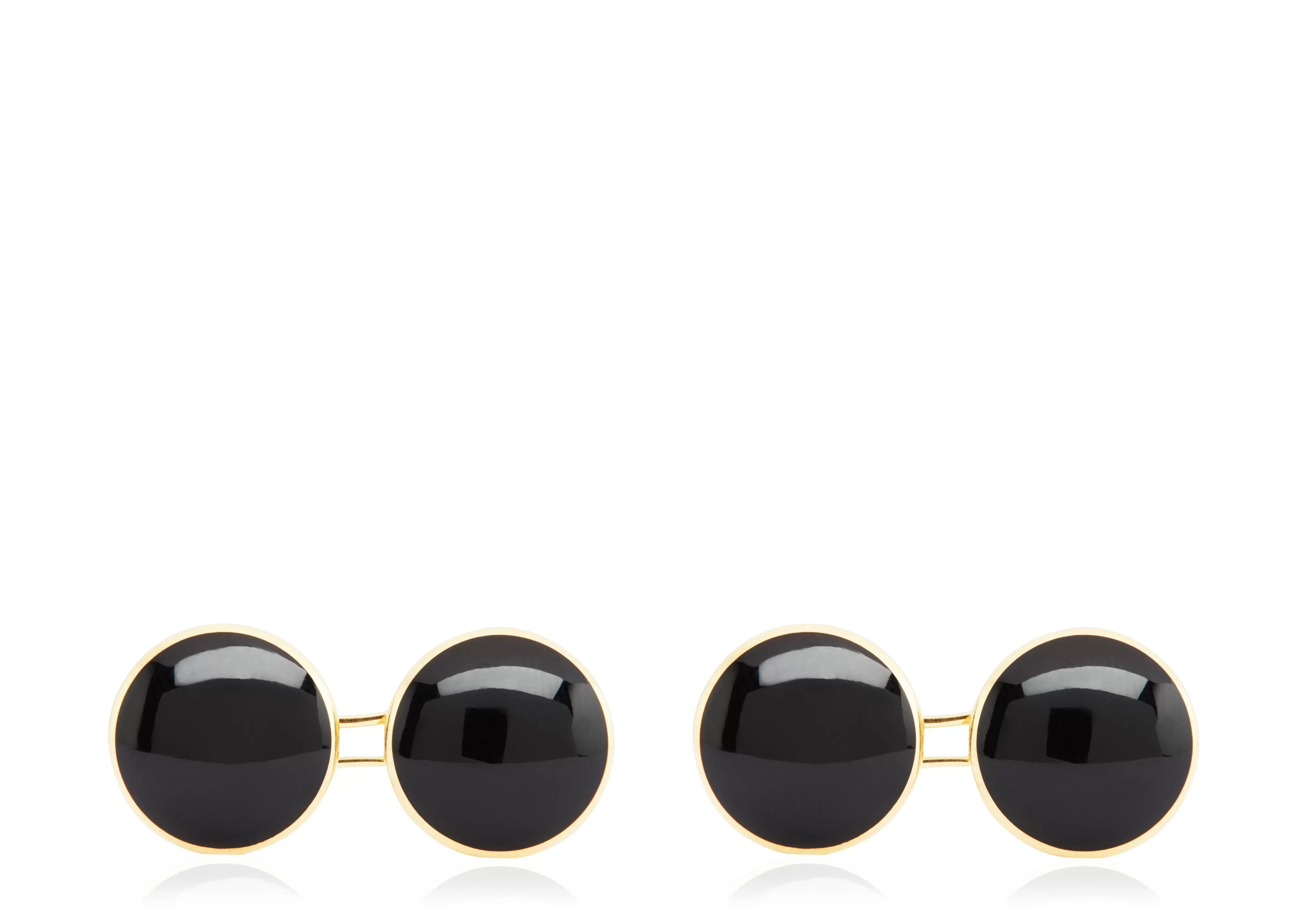 TOM FORD ONYX ROUND CUFFLINKS GOLD/ONYX^MEN Jewelry