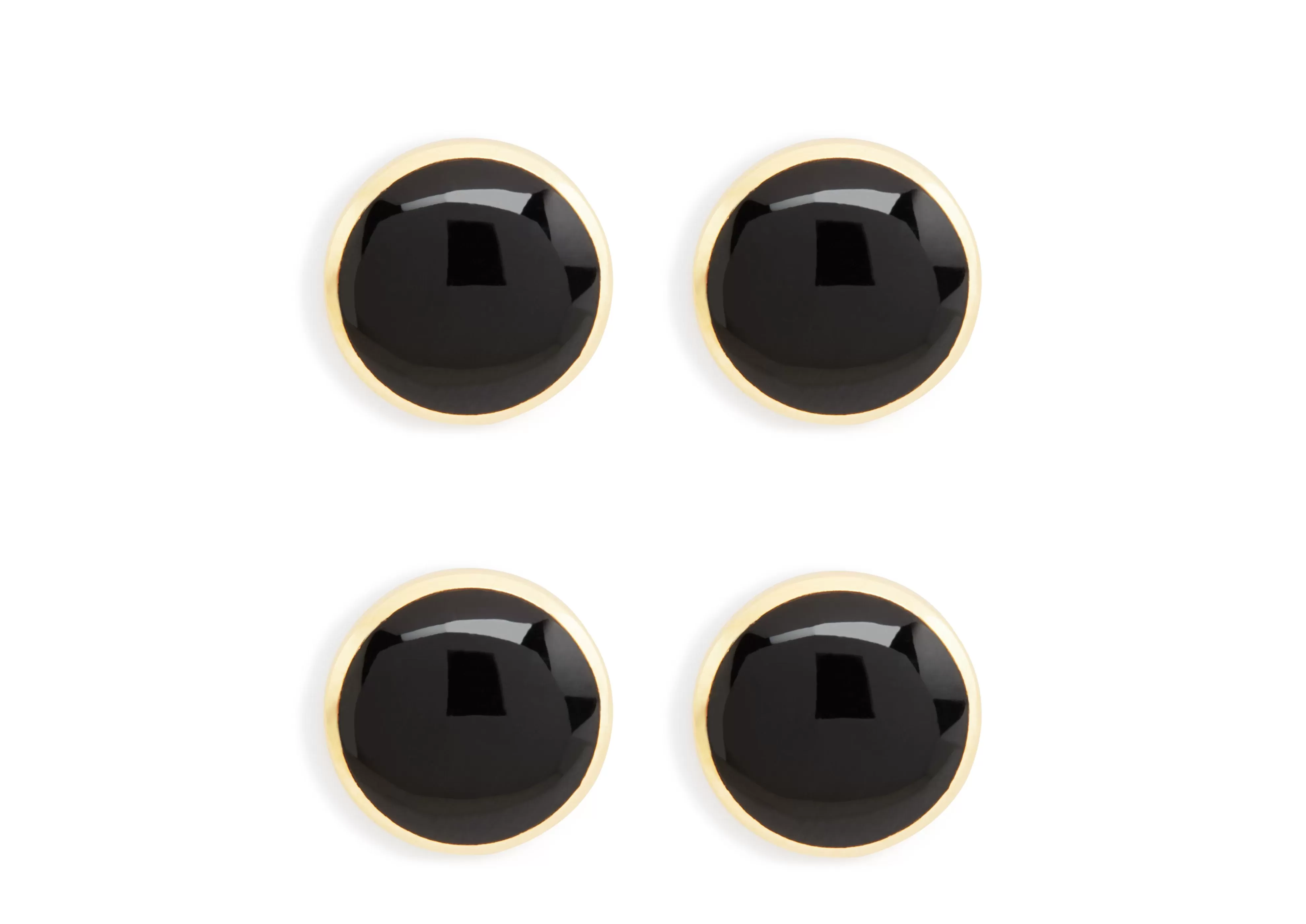 TOM FORD ONYX ROUND STUDS GOLD/ONYX^MEN Jewelry