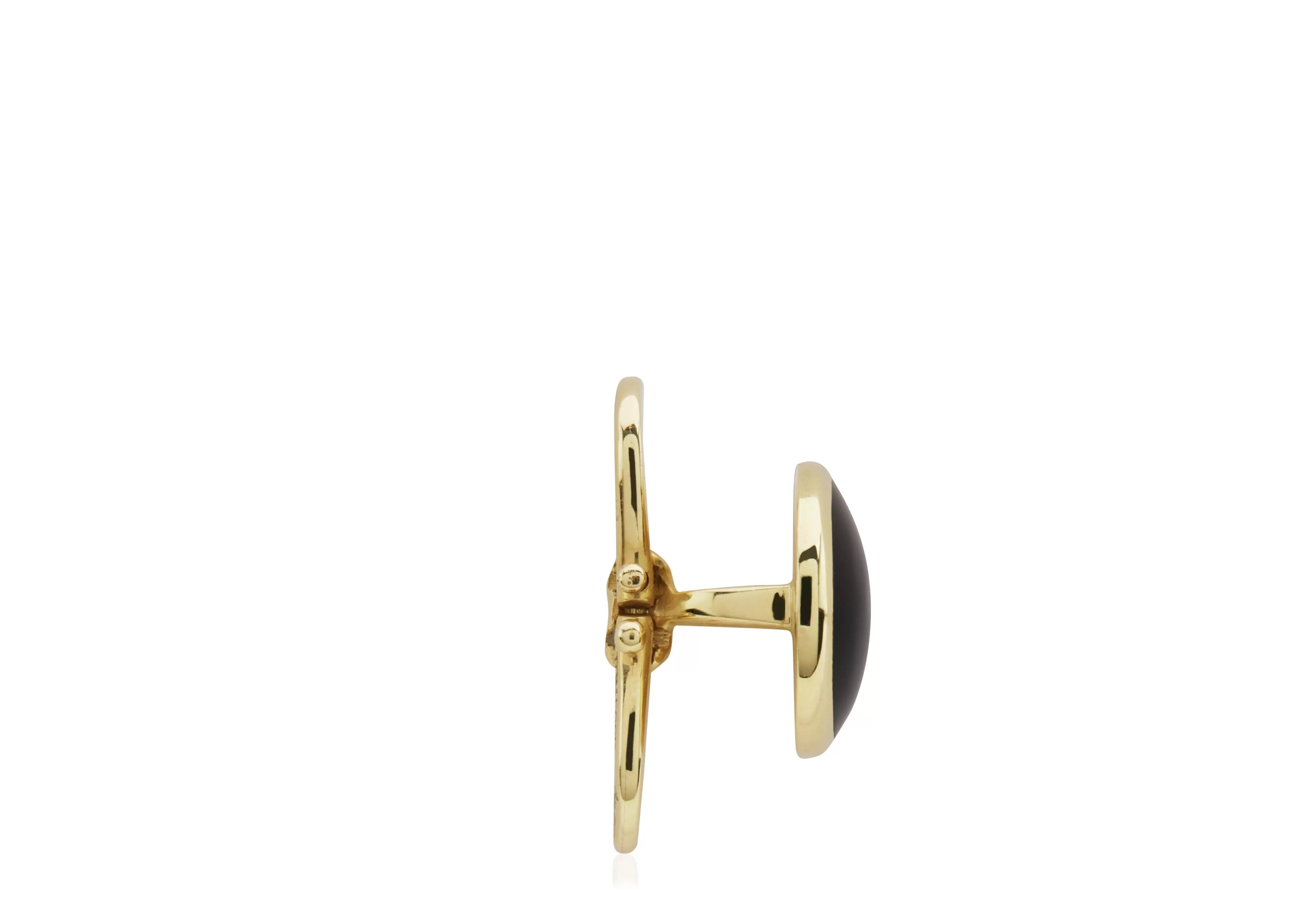 TOM FORD ONYX ROUND STUDS GOLD/ONYX^MEN Jewelry