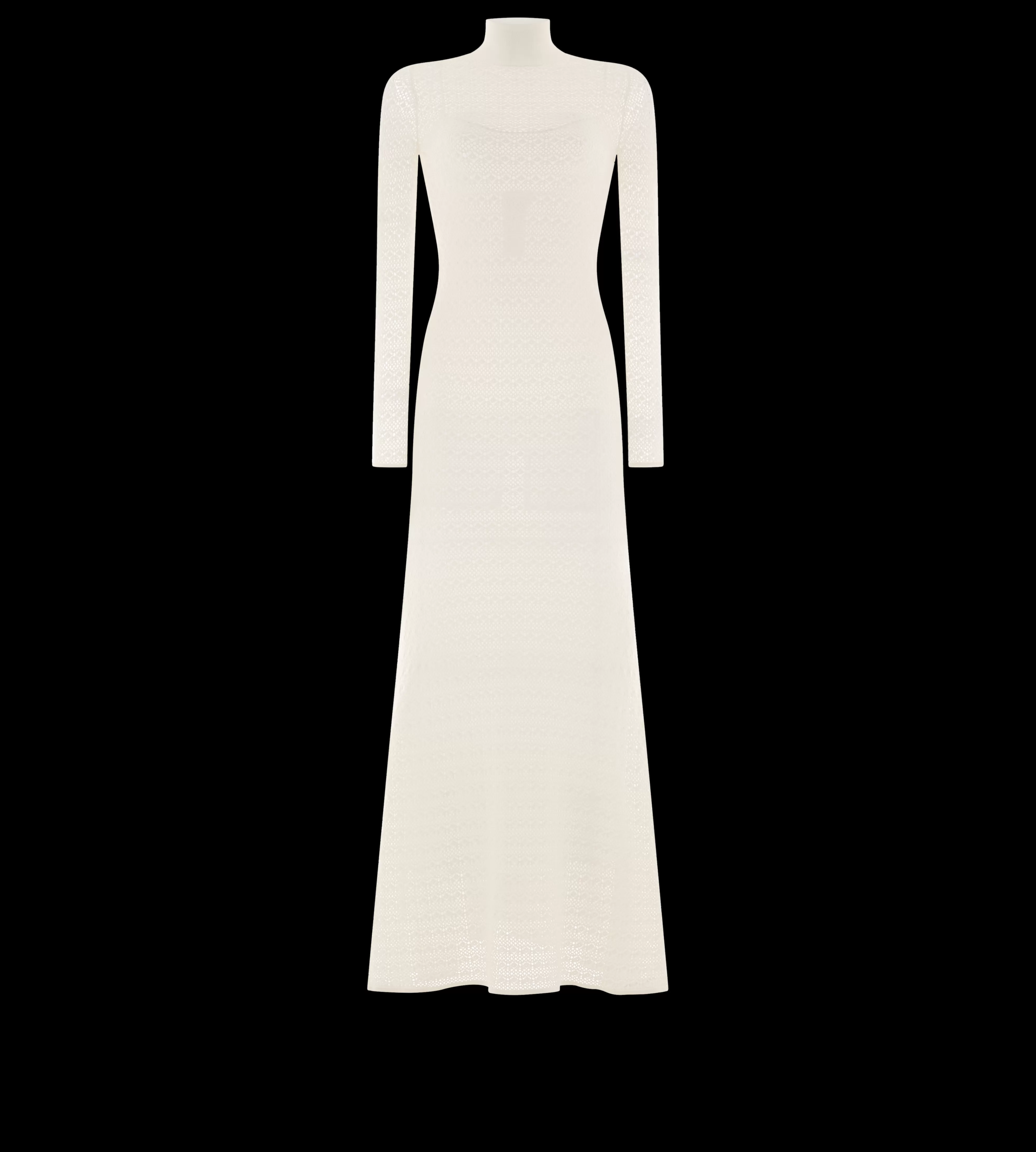 TOM FORD OPENWORK STRETCH VISCOSE MAXI DRESS OFF WHITE^WOMEN | WOMEN Dresses | SPRING 24