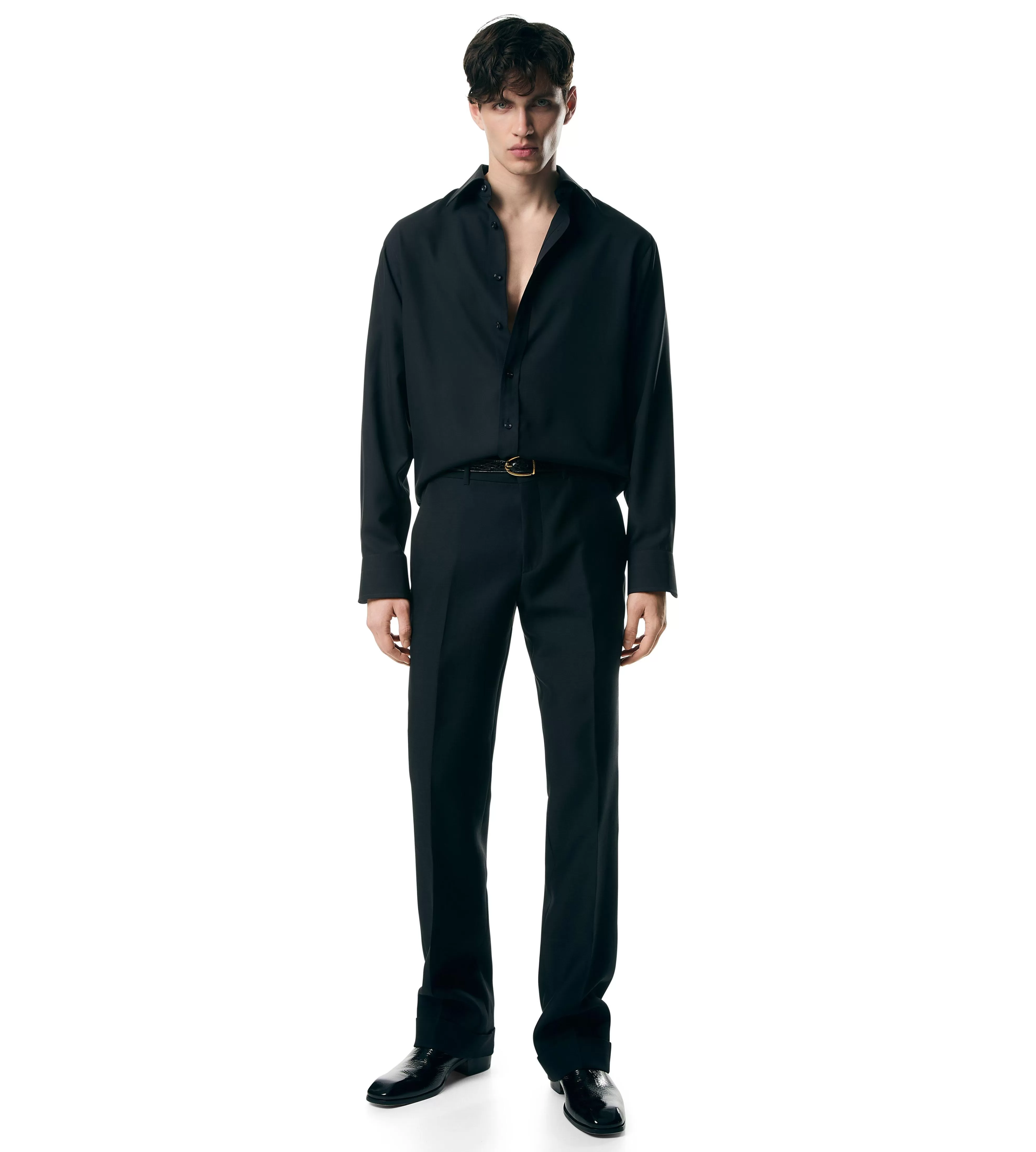 TOM FORD ORGANZA SILK POPLIN ATTICUS TROUSER BLACK^MEN Pants & Shorts