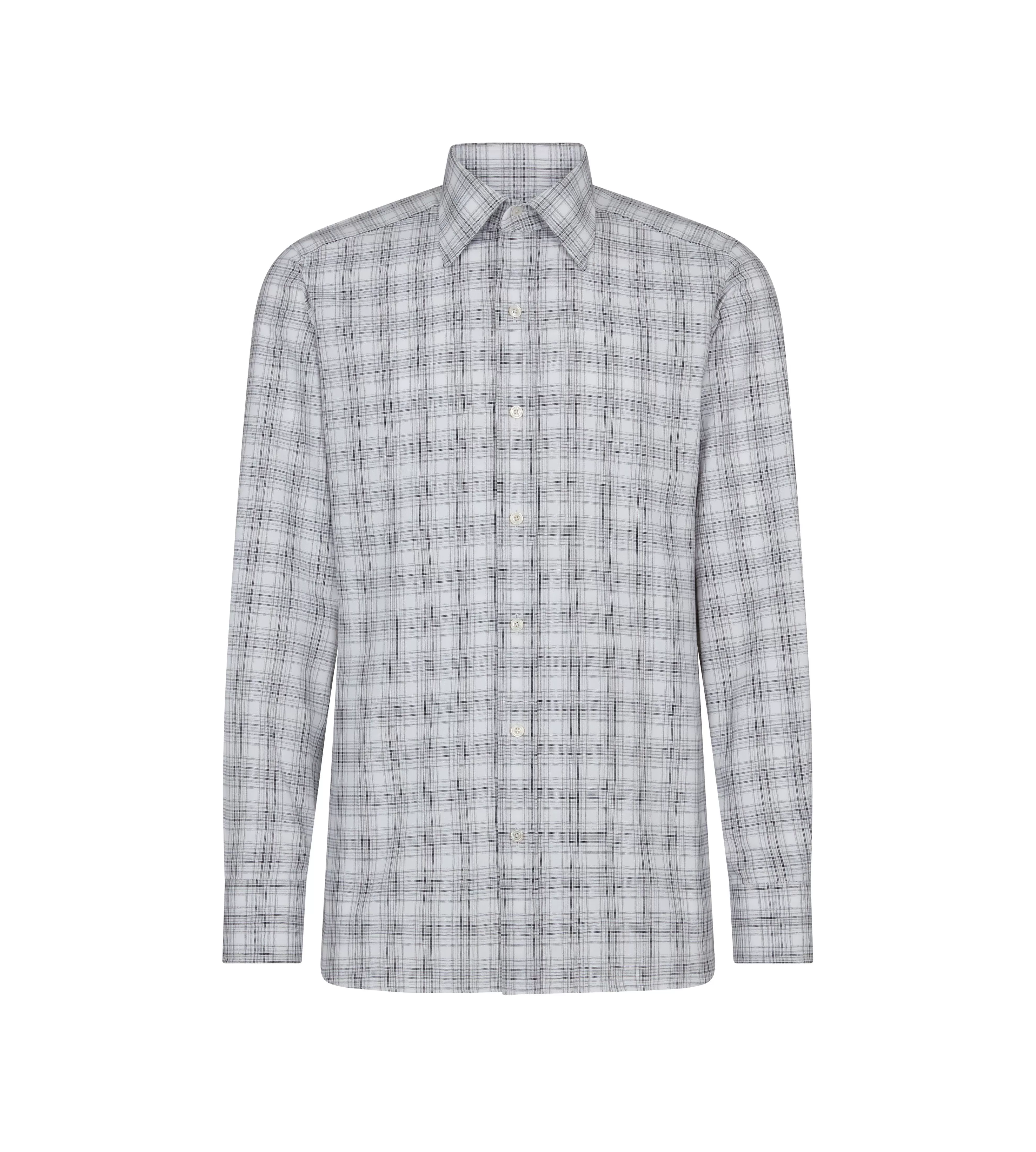 TOM FORD OXFORD CHECK SLIM FIT SHIRT GREY^MEN Shirts