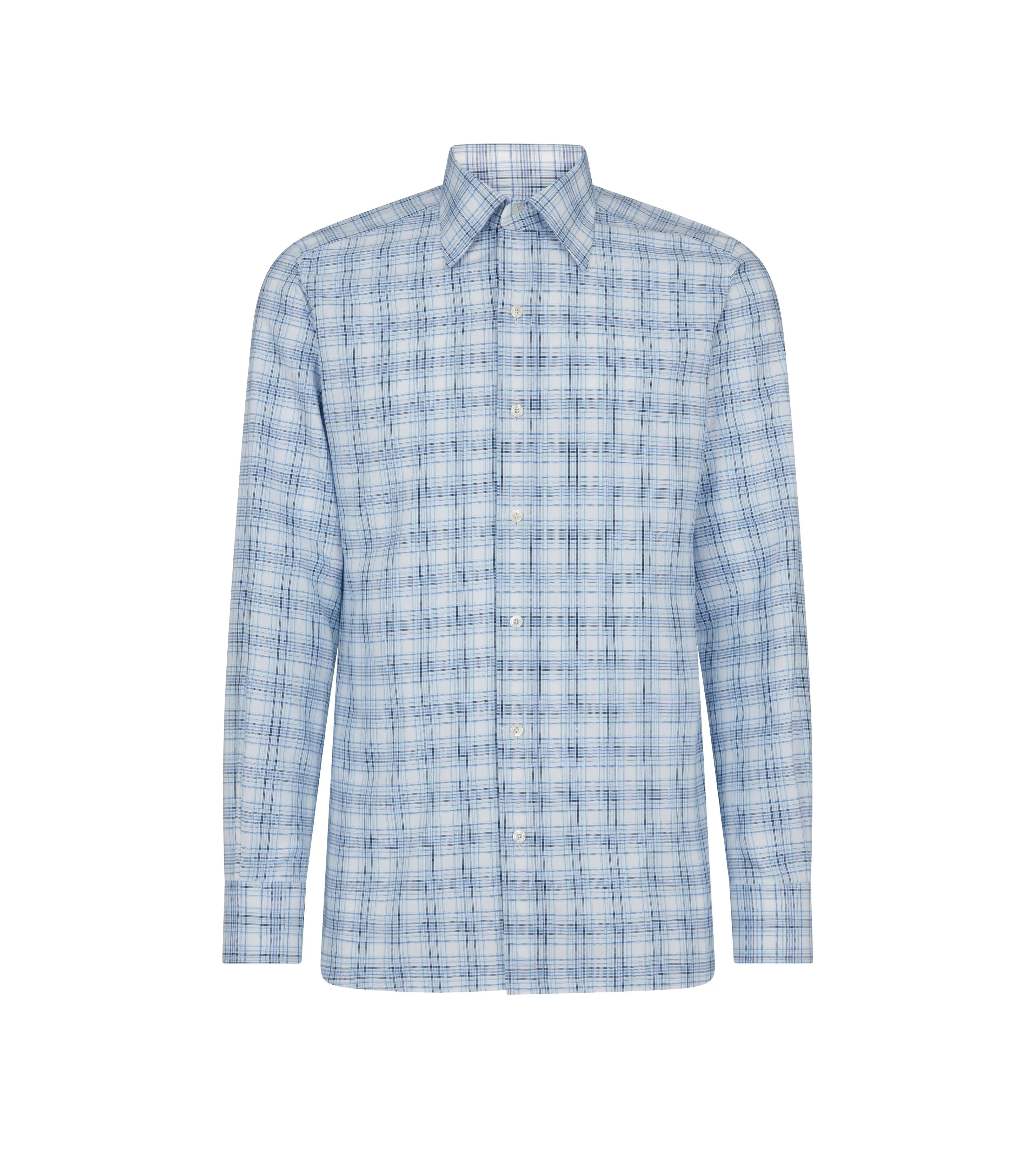 TOM FORD OXFORD CHECK SLIM FIT SHIRT COMBO BLUE^MEN Shirts