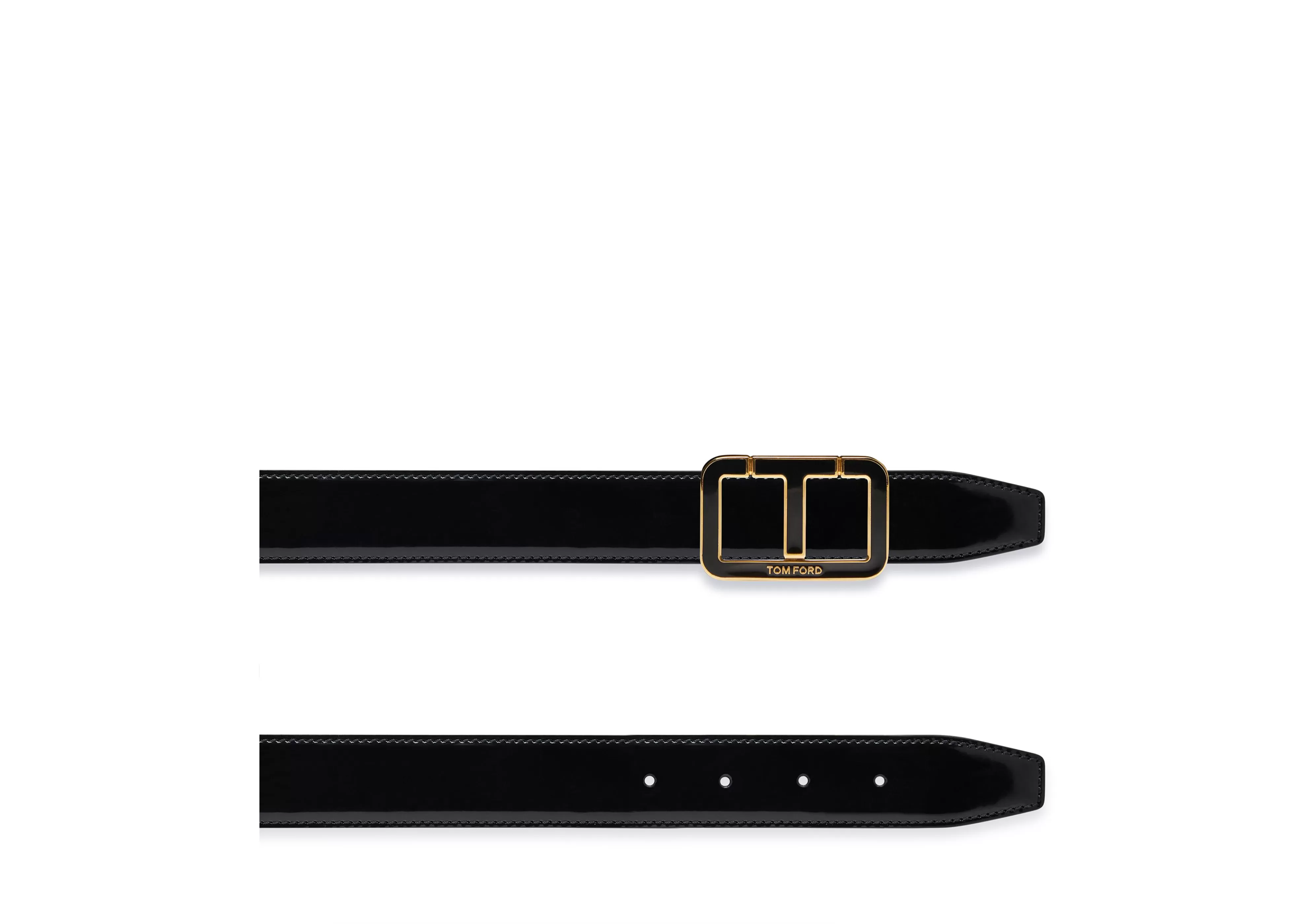 TOM FORD PATENT LEATHER ENAMEL SCORED T BELT BLACK^MEN Belts