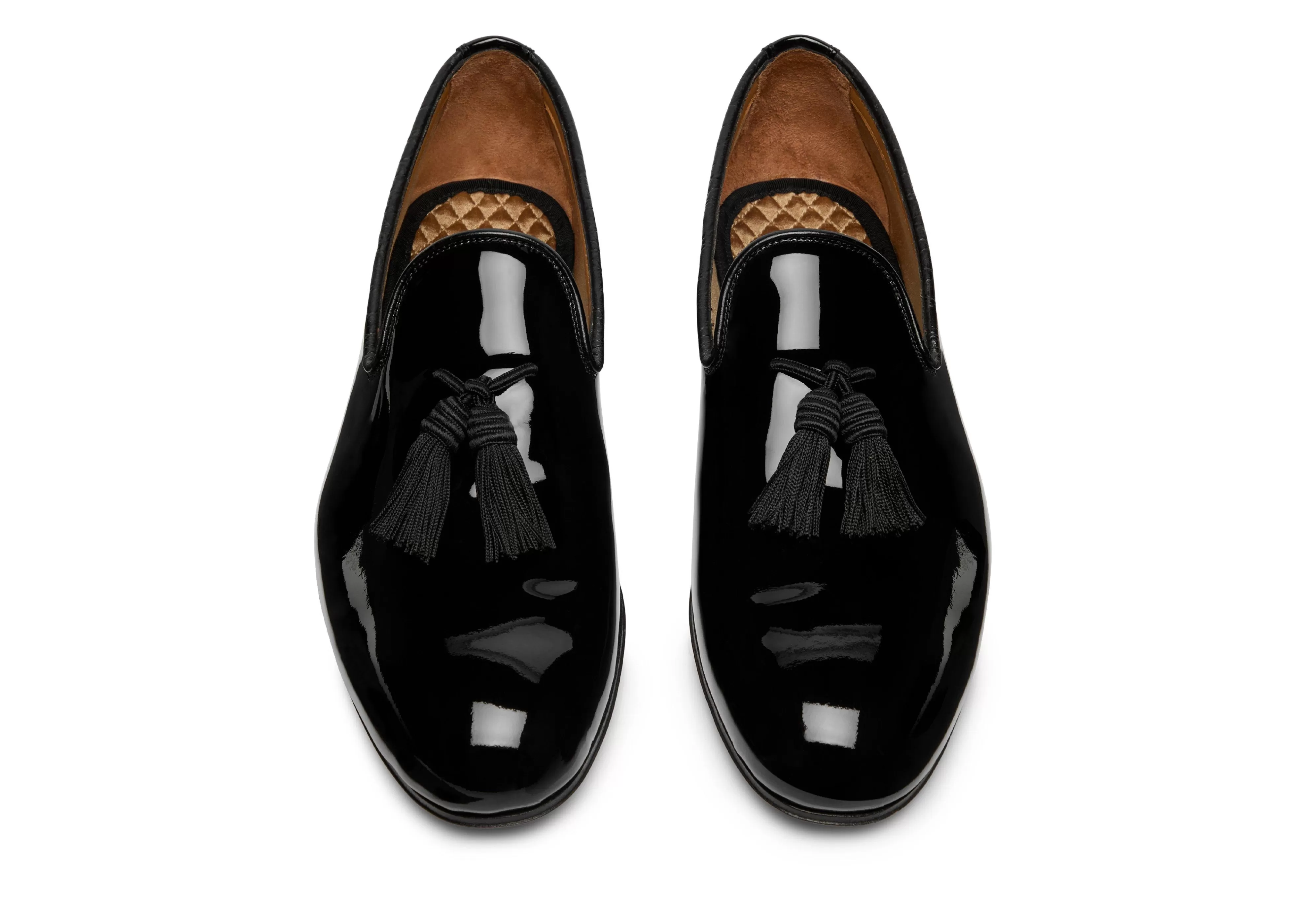 TOM FORD PATENT NICOLAS TASSEL SLIPPER BLACK^MEN | MEN Loafers | Evening