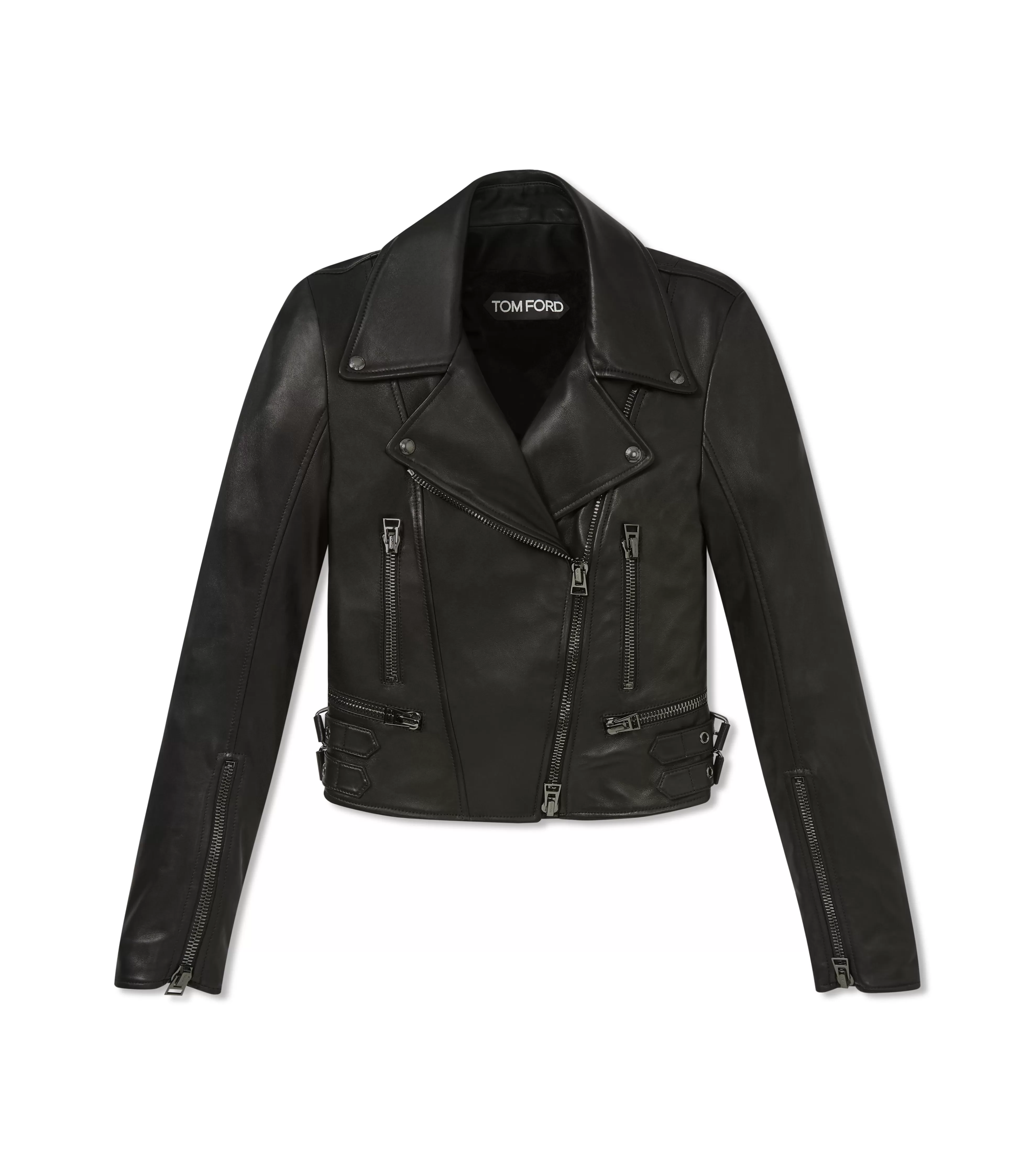 TOM FORD PLONGE FITTED BIKER JACKET BLACK^WOMEN Outerwear