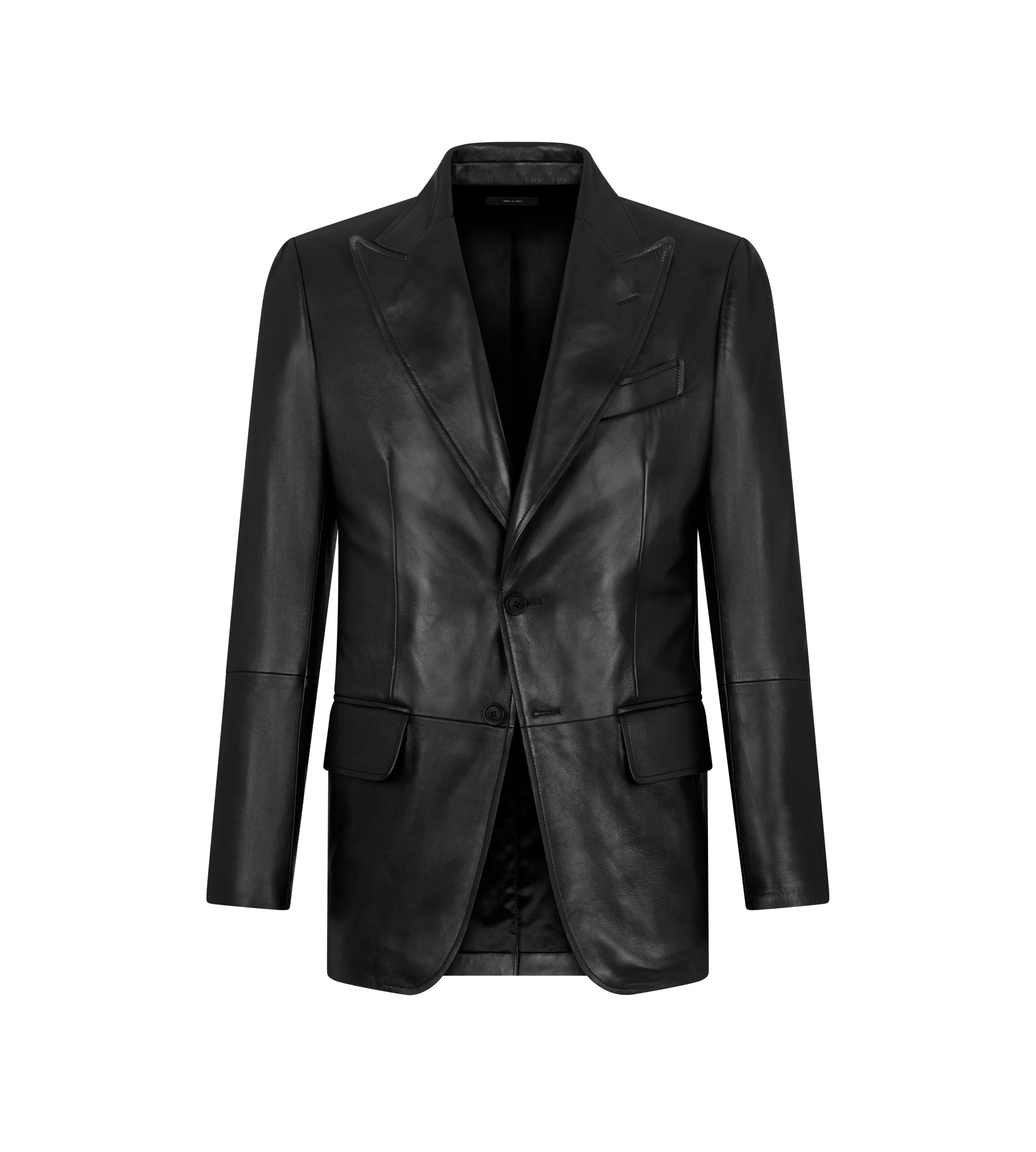 TOM FORD PLONGE LEATHER SARTORIAL BLAZER BLACK^MEN | MEN Jackets | Outerwear