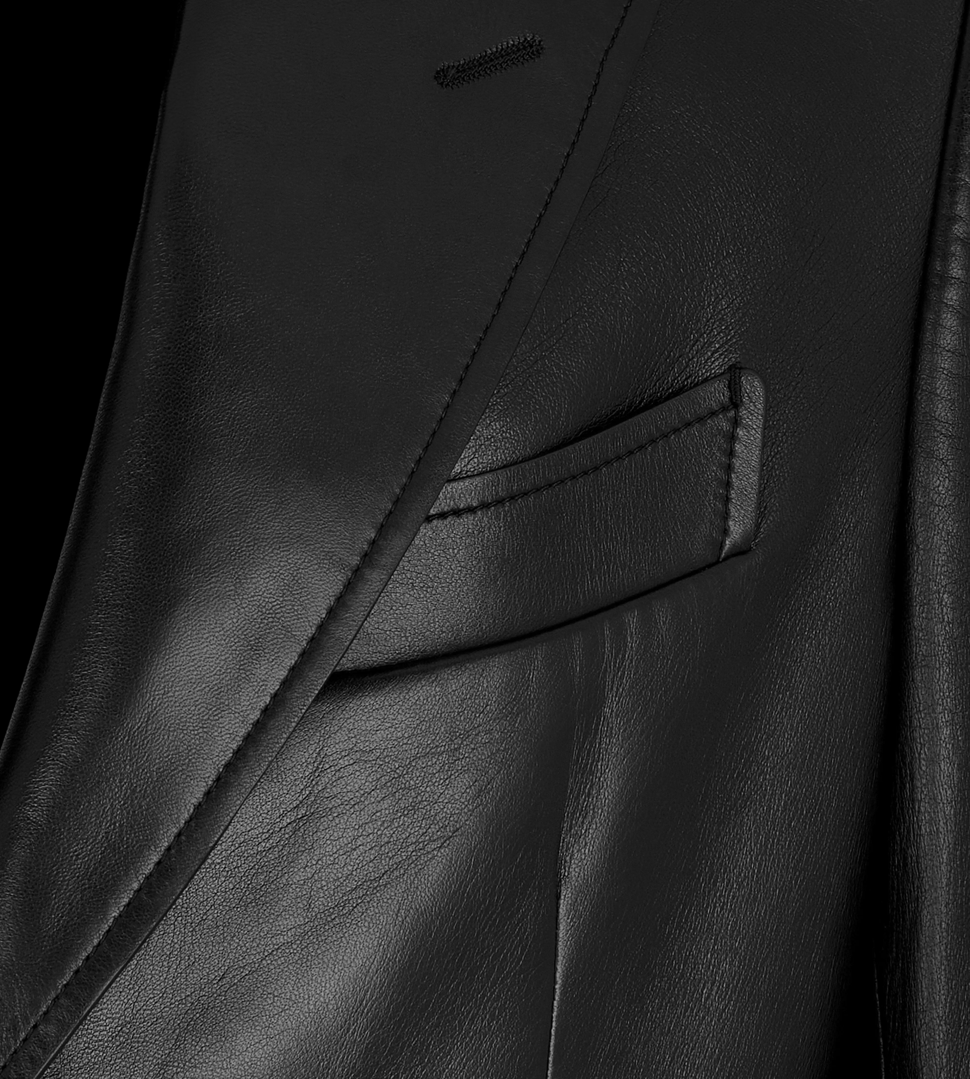 TOM FORD PLONGE LEATHER SARTORIAL BLAZER BLACK^MEN | MEN Jackets | Outerwear