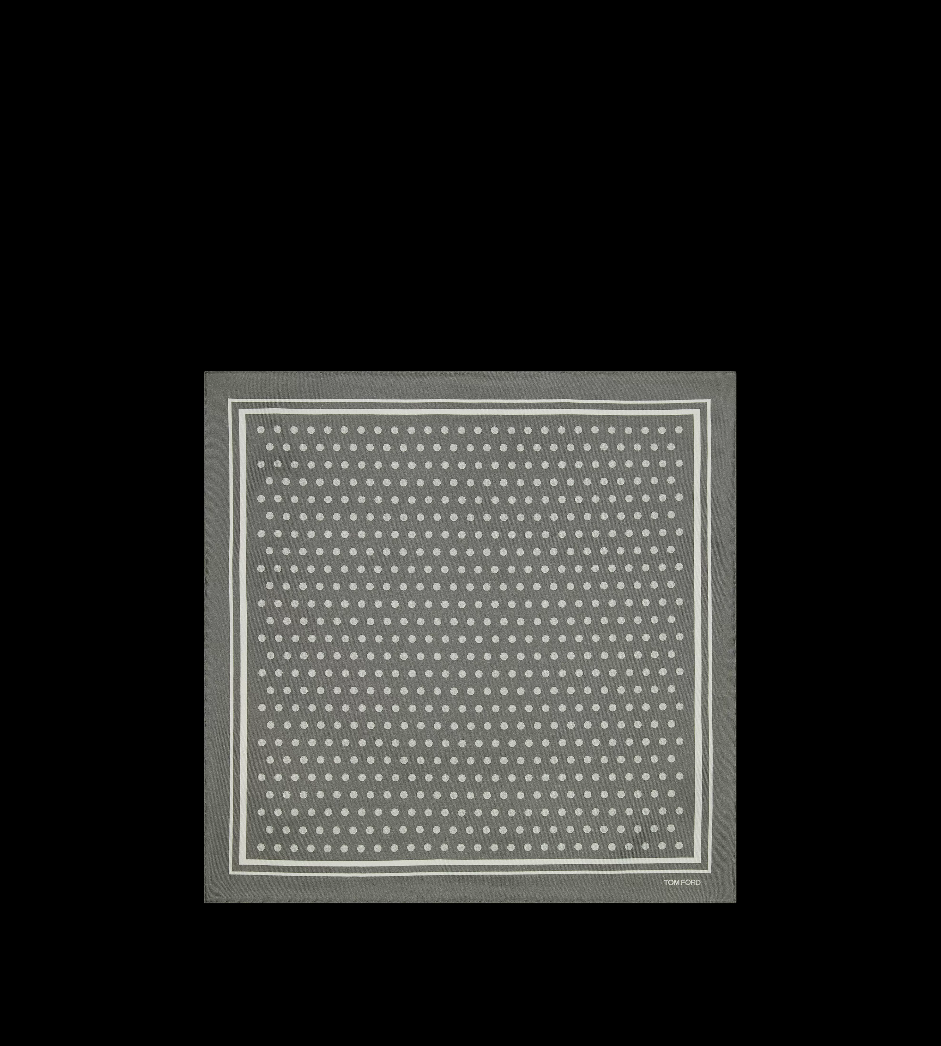 TOM FORD POLKA DOT SQUARE DESIGN POCKET SQUARE GREY^MEN SPRING 24