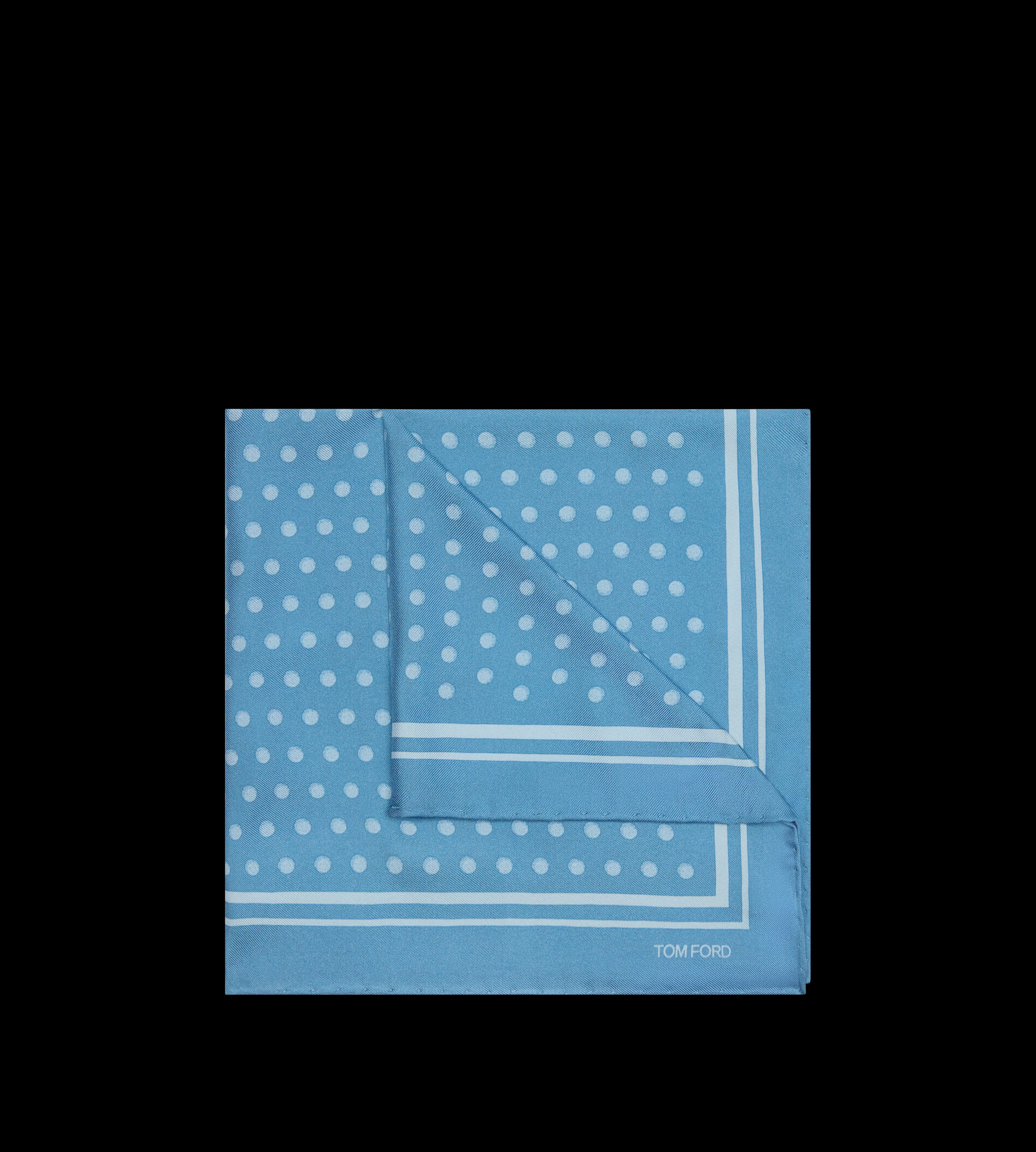 TOM FORD POLKA DOT SQUARE DESIGN POCKET SQUARE AVIAN BLUE^MEN SPRING 24