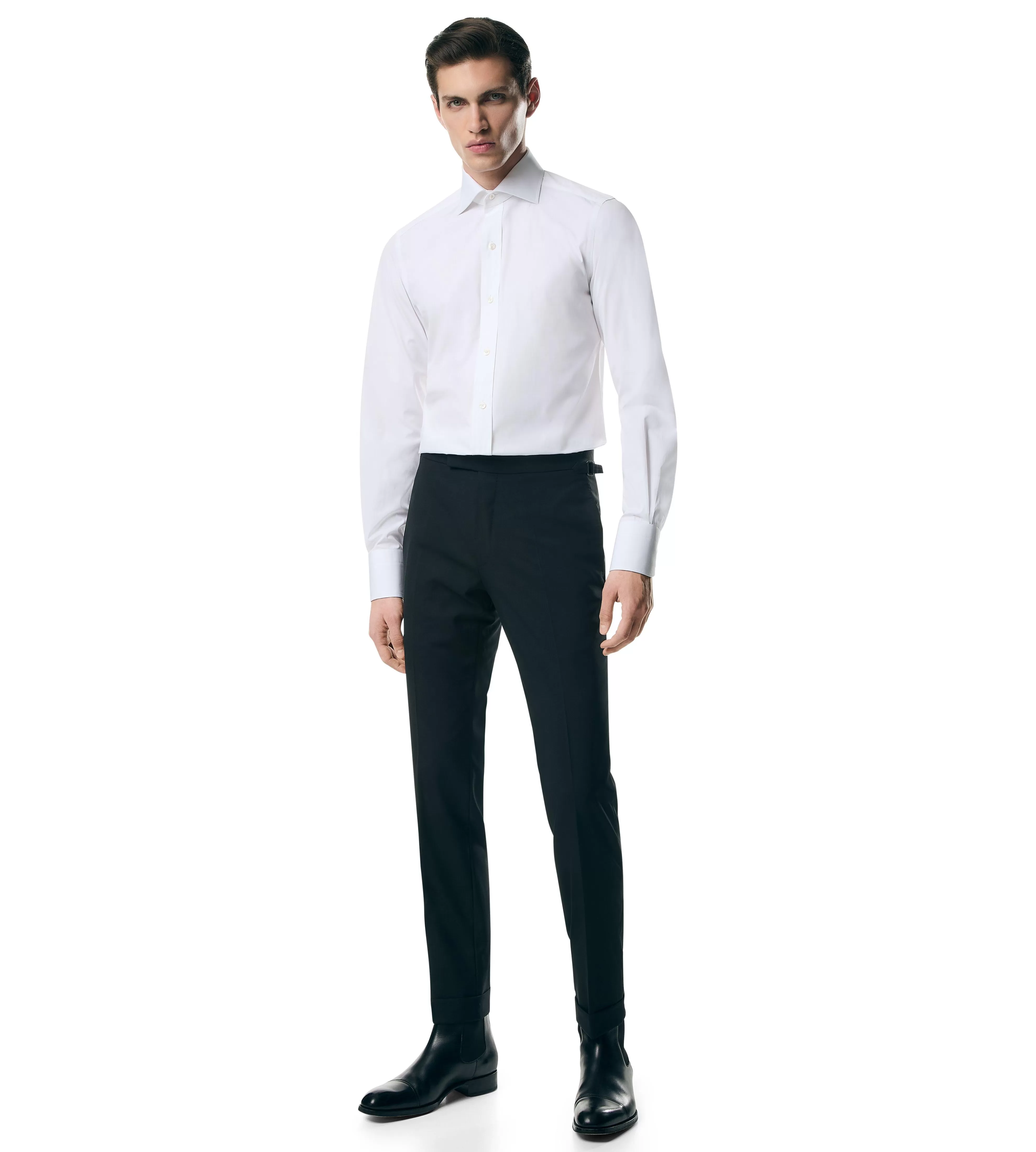 TOM FORD POPLIN SLIM FIT SHIRT OPTICAL WHITE^MEN Shirts