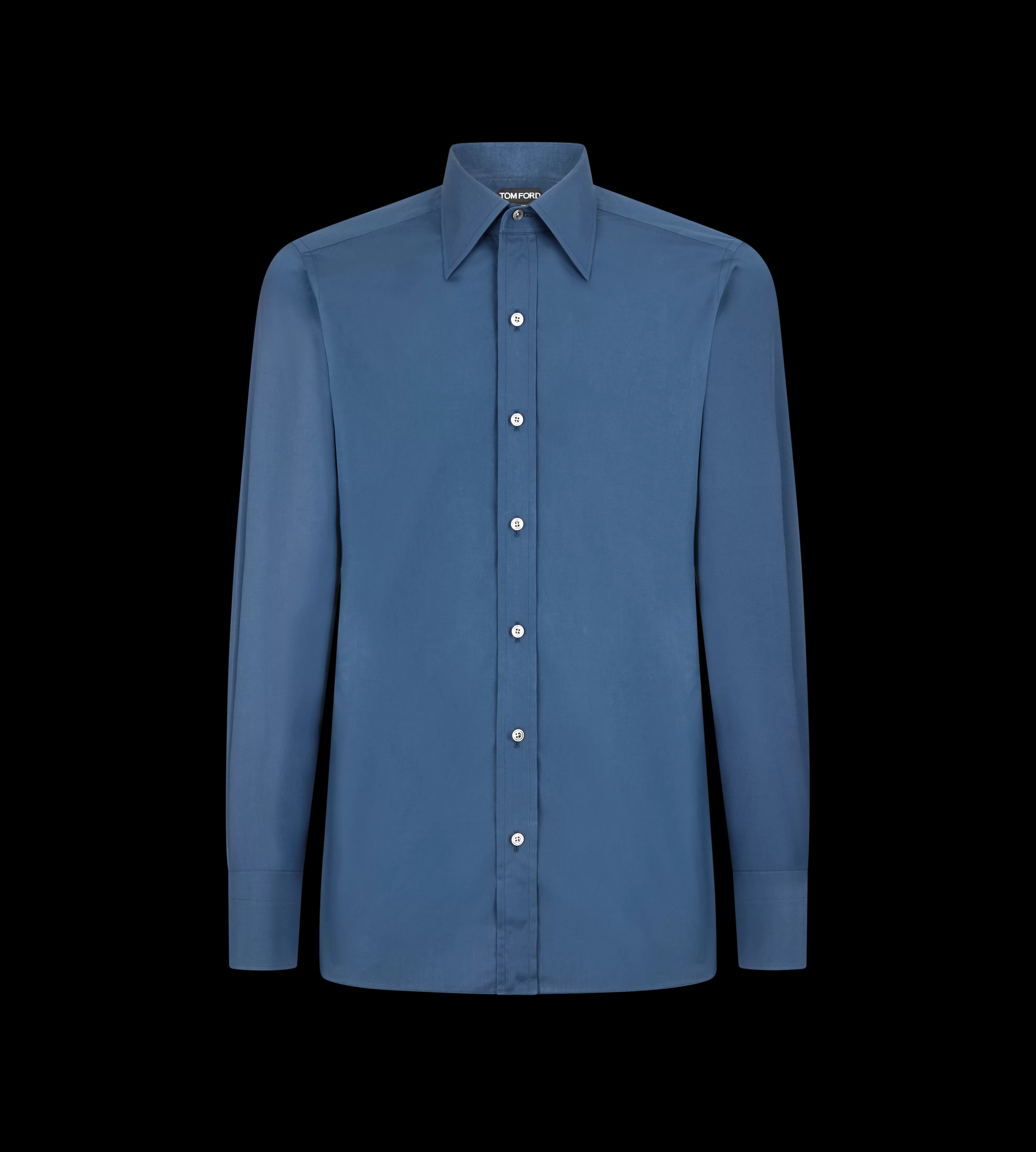 TOM FORD POPLIN SLIM FIT SHIRT INDIGO^MEN SPRING 24