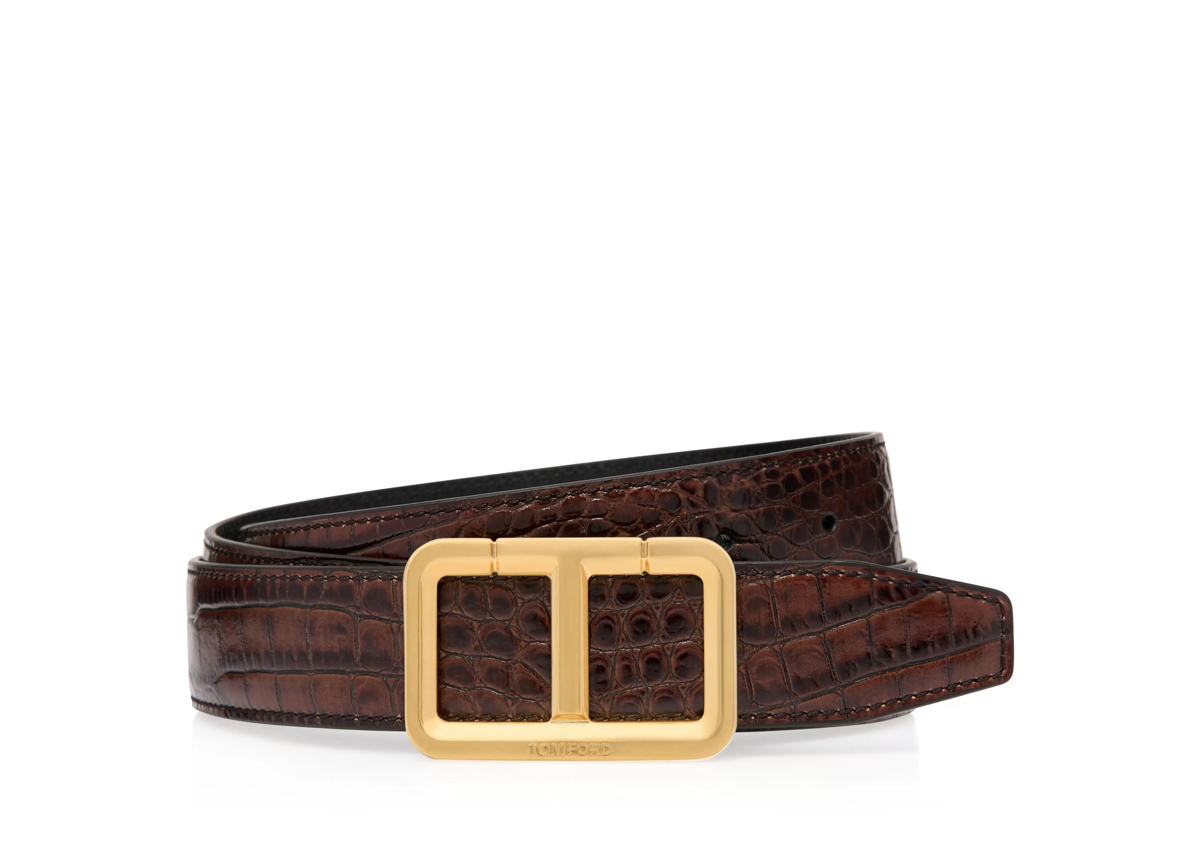 TOM FORD PRINTED ALLIGATOR SCORED T BELT ^MEN Belts