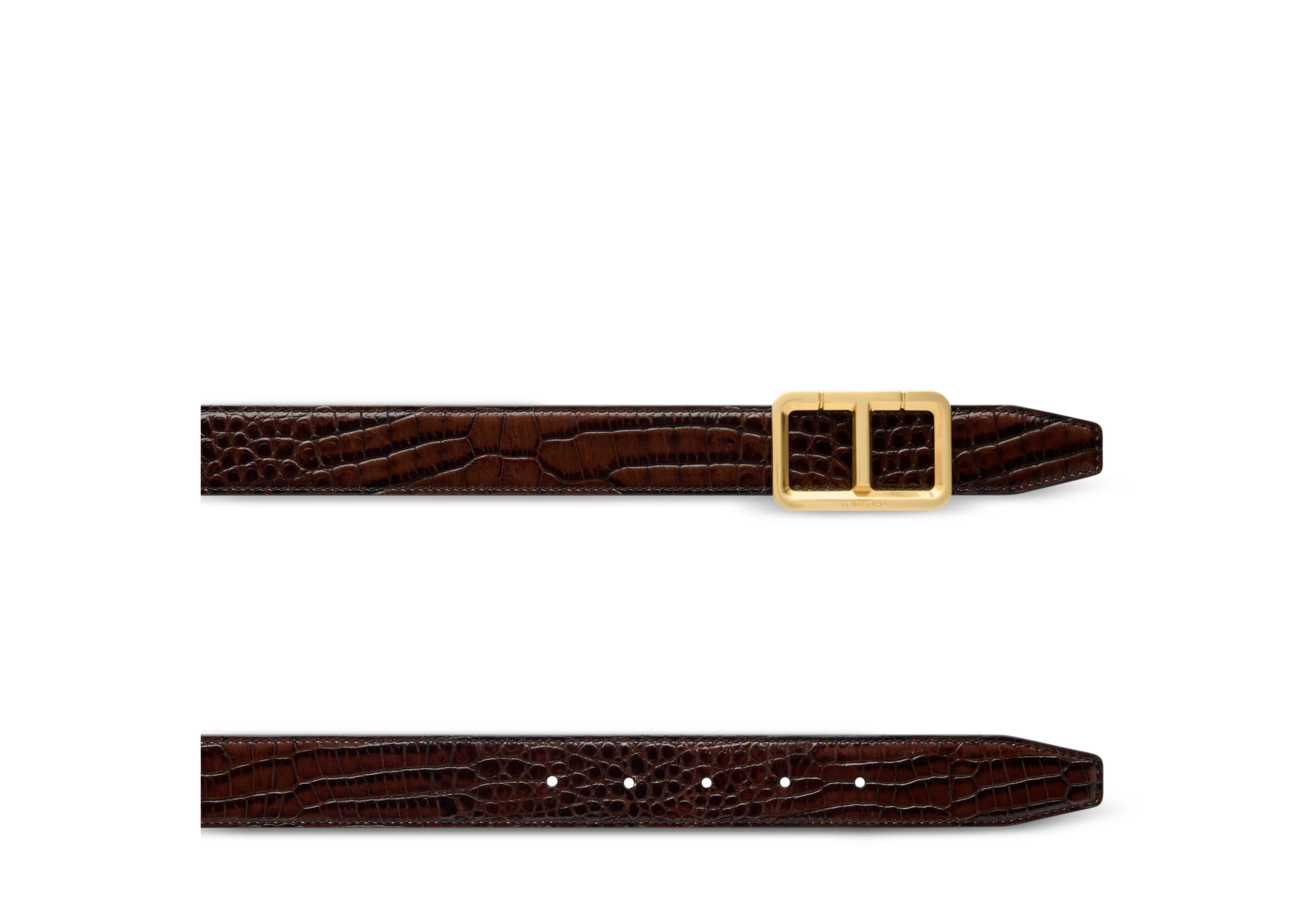 TOM FORD PRINTED ALLIGATOR SCORED T BELT ^MEN Belts