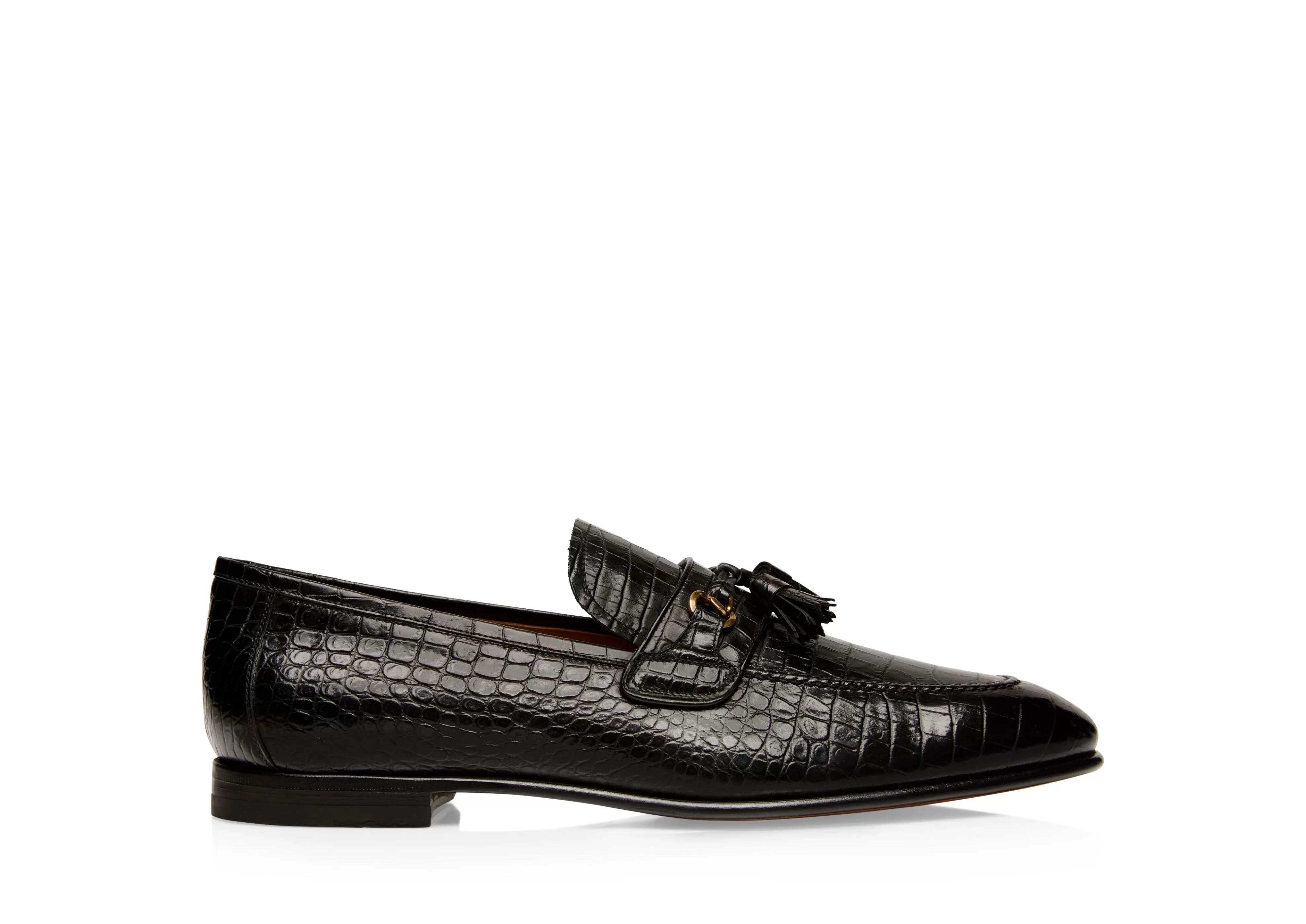 TOM FORD PRINTED ALLIGATOR SEAN TASSEL LOAFER BLACK^MEN Loafers