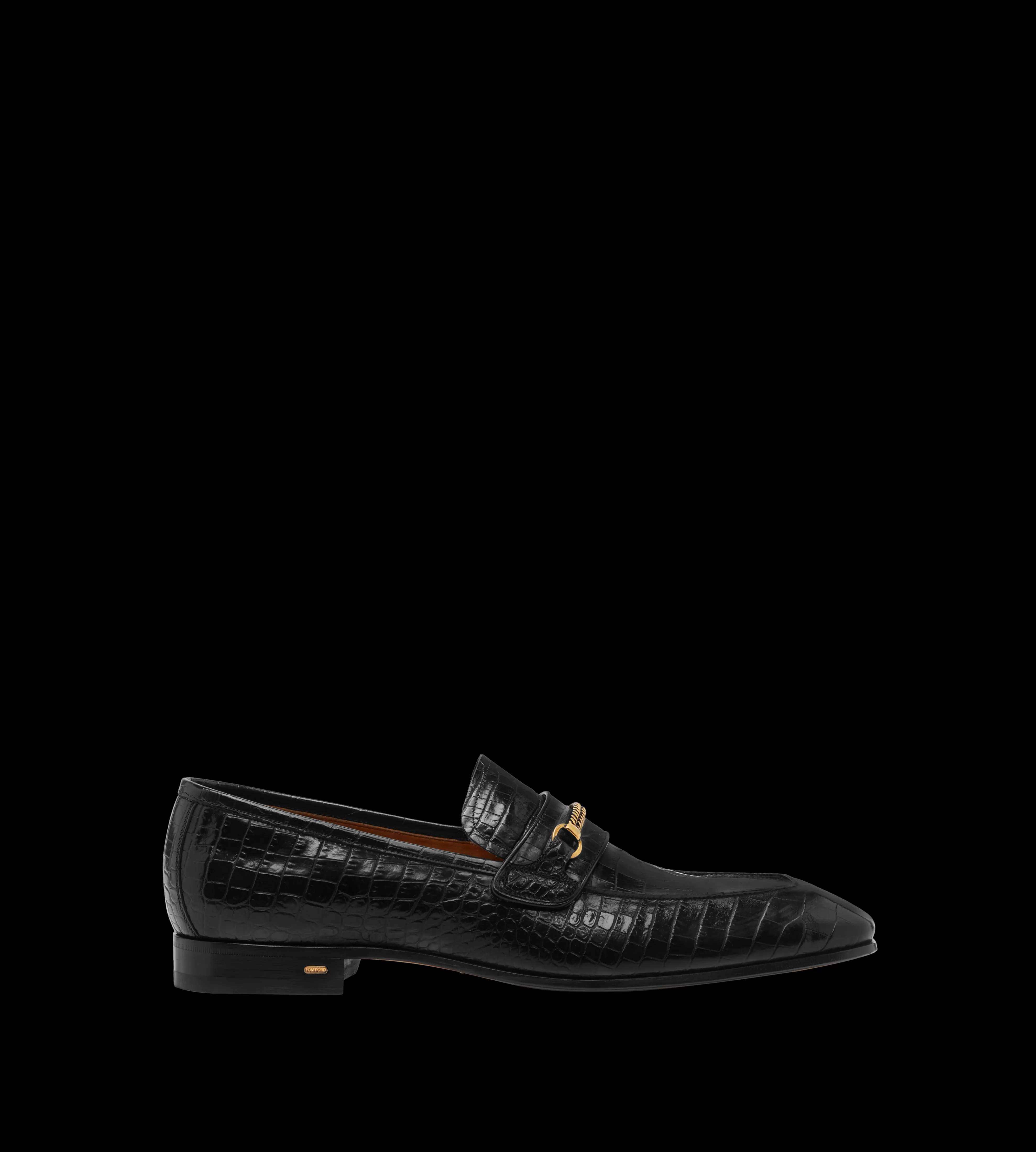 TOM FORD PRINTED CROC BAILEY CHAIN LOAFER BLACK^MEN Loafers