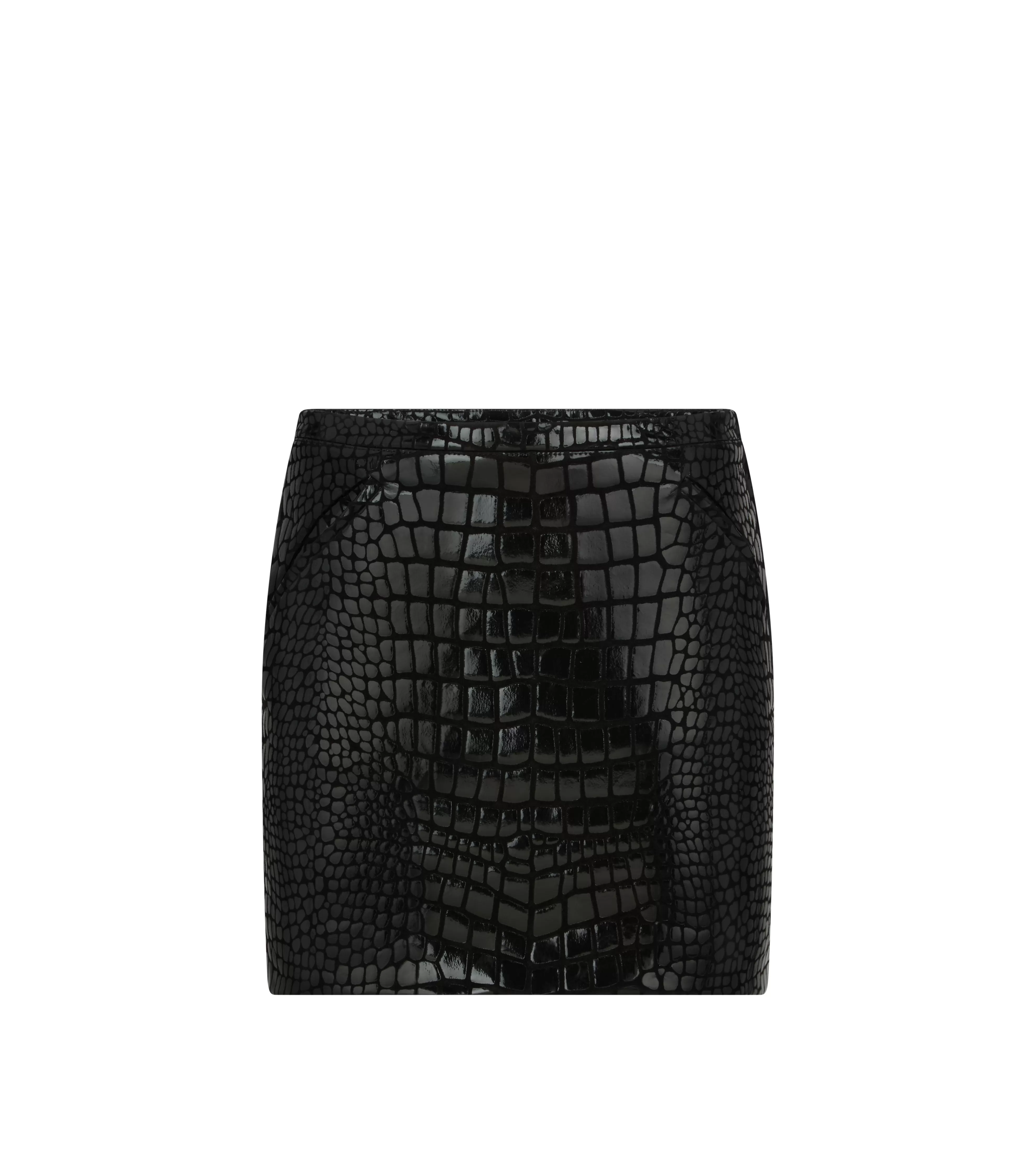 TOM FORD PRINTED CROC LEATHER MINI SKIRT BLACK^WOMEN Skirts