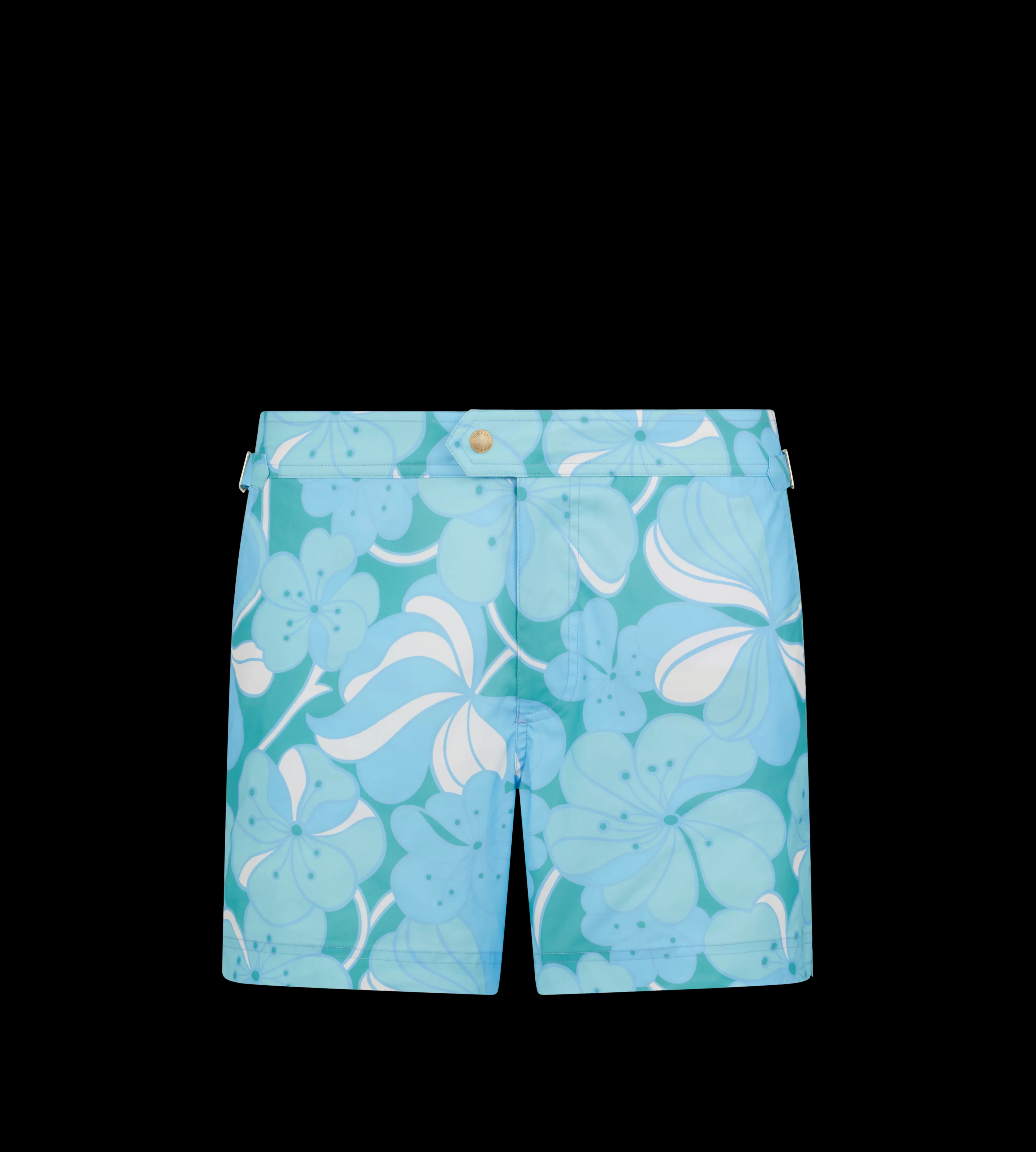 TOM FORD PSYCHEDELIC FLORAL PRINT SWIM SHORT COMBO BLUE^MEN SPRING 24