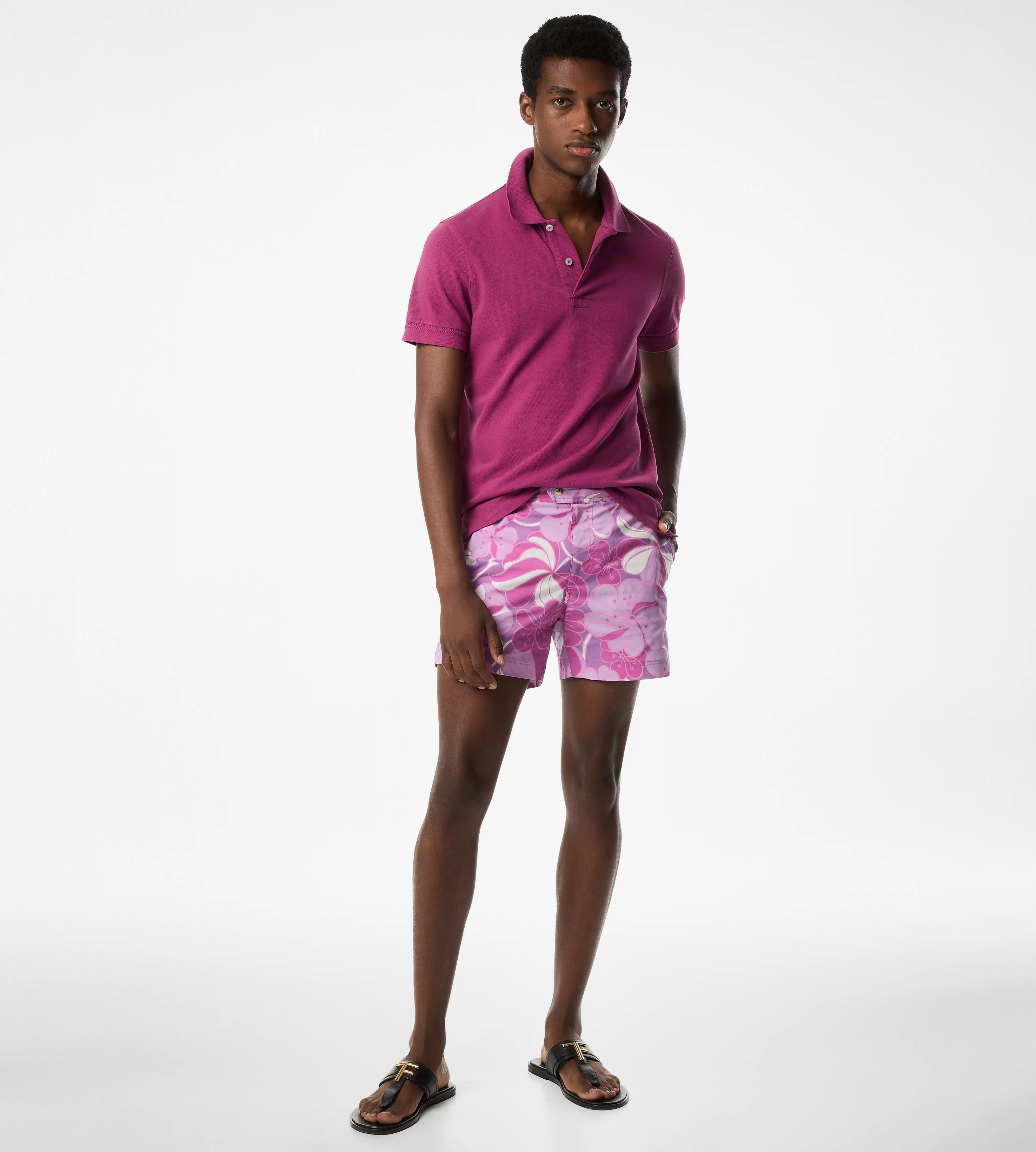 TOM FORD PSYCHEDELIC FLORAL PRINT SWIM SHORT COMBO PURPLE^MEN SPRING 24