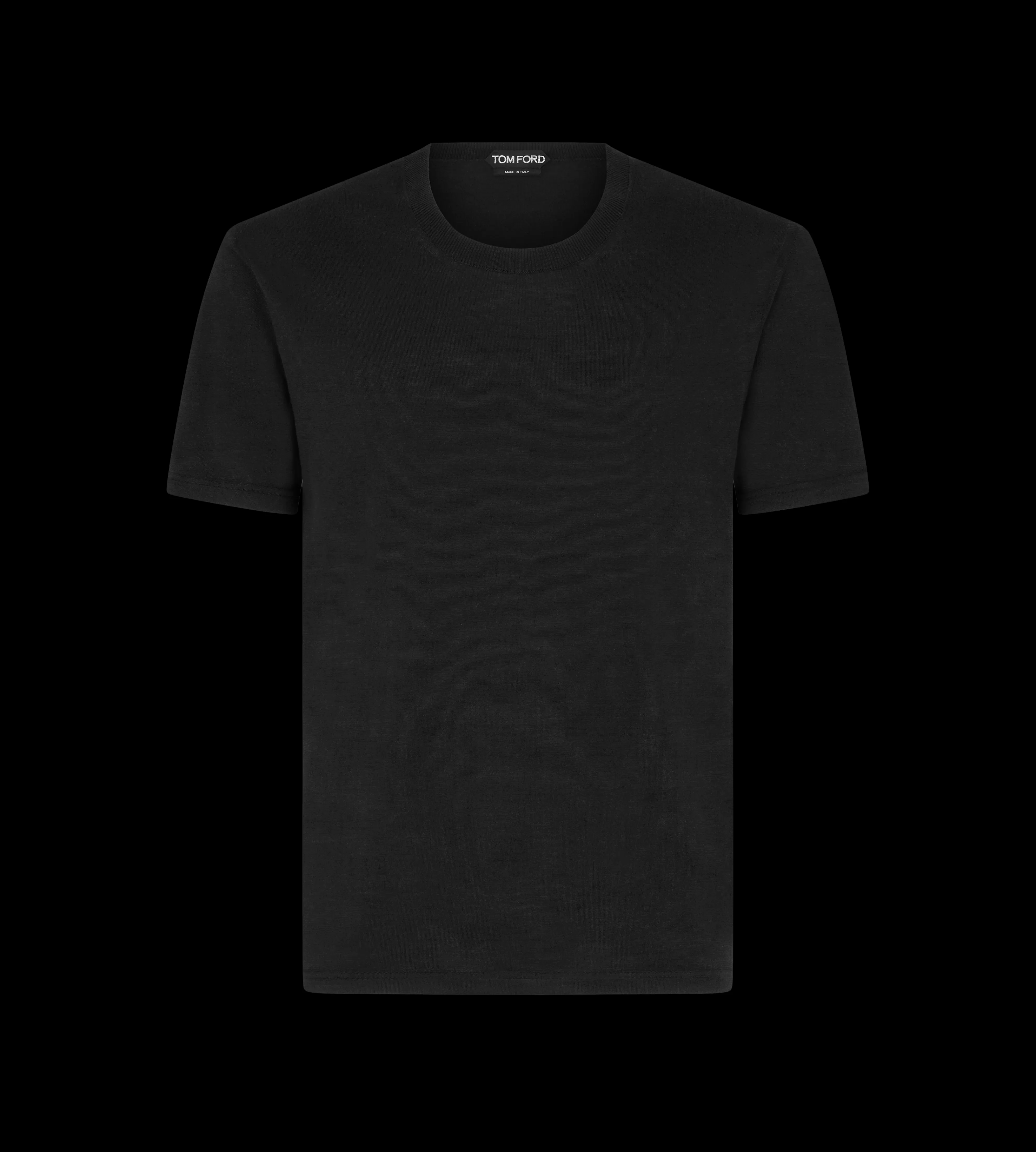 TOM FORD PURE COTTON CREW T-SHIRT BLACK^MEN SPRING 24