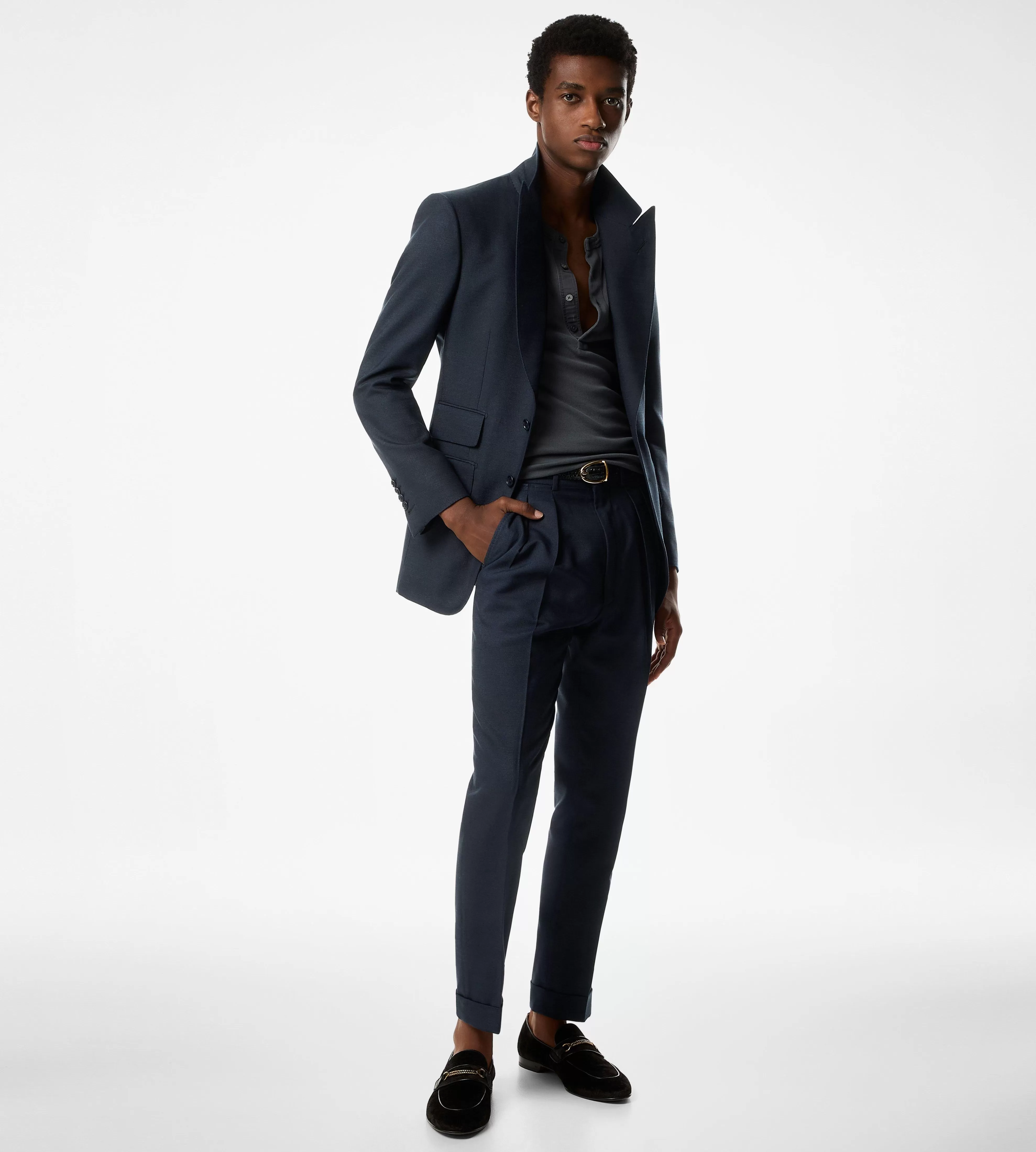 TOM FORD PURE SILK ATTICUS JACKET NAVY^MEN SPRING 24