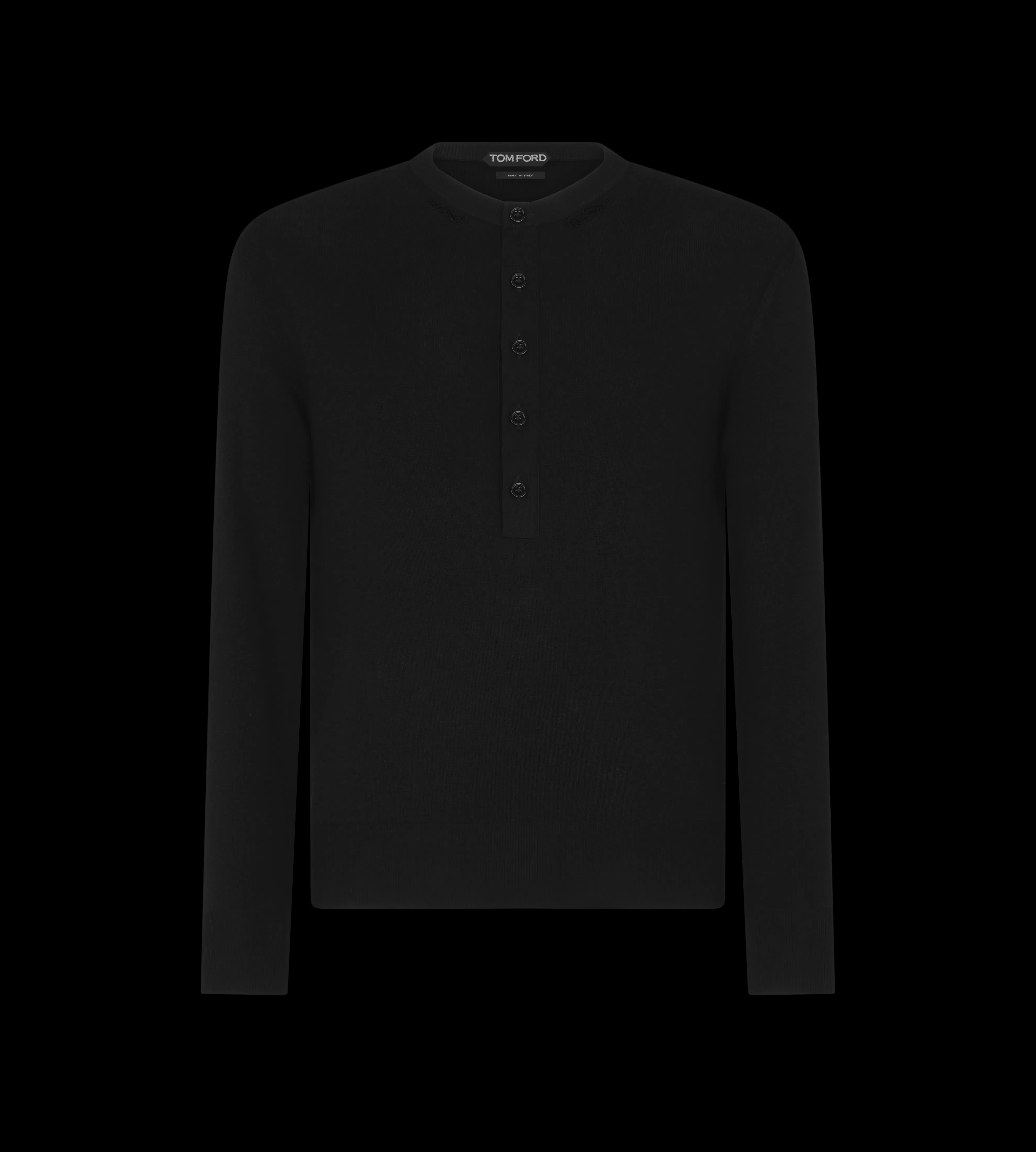 TOM FORD PURE SILK HENLEY BLACK^MEN | MEN | MEN Knitwear | Shirts | SPRING 24