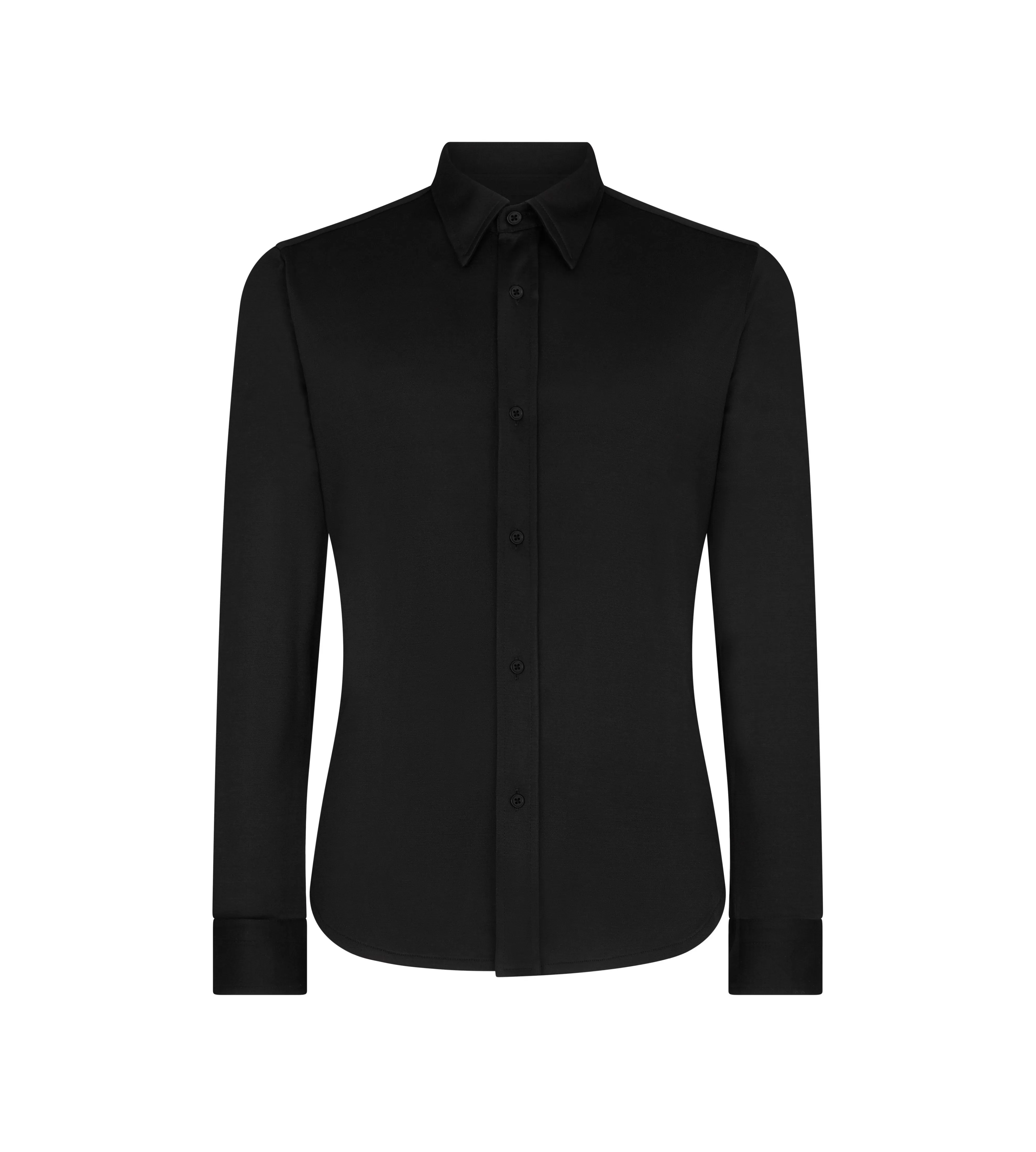 TOM FORD PURE SILK SHINE JERSEY SHIRT BLACK^MEN | MEN Shirts | AUTUMN/WINTER 23