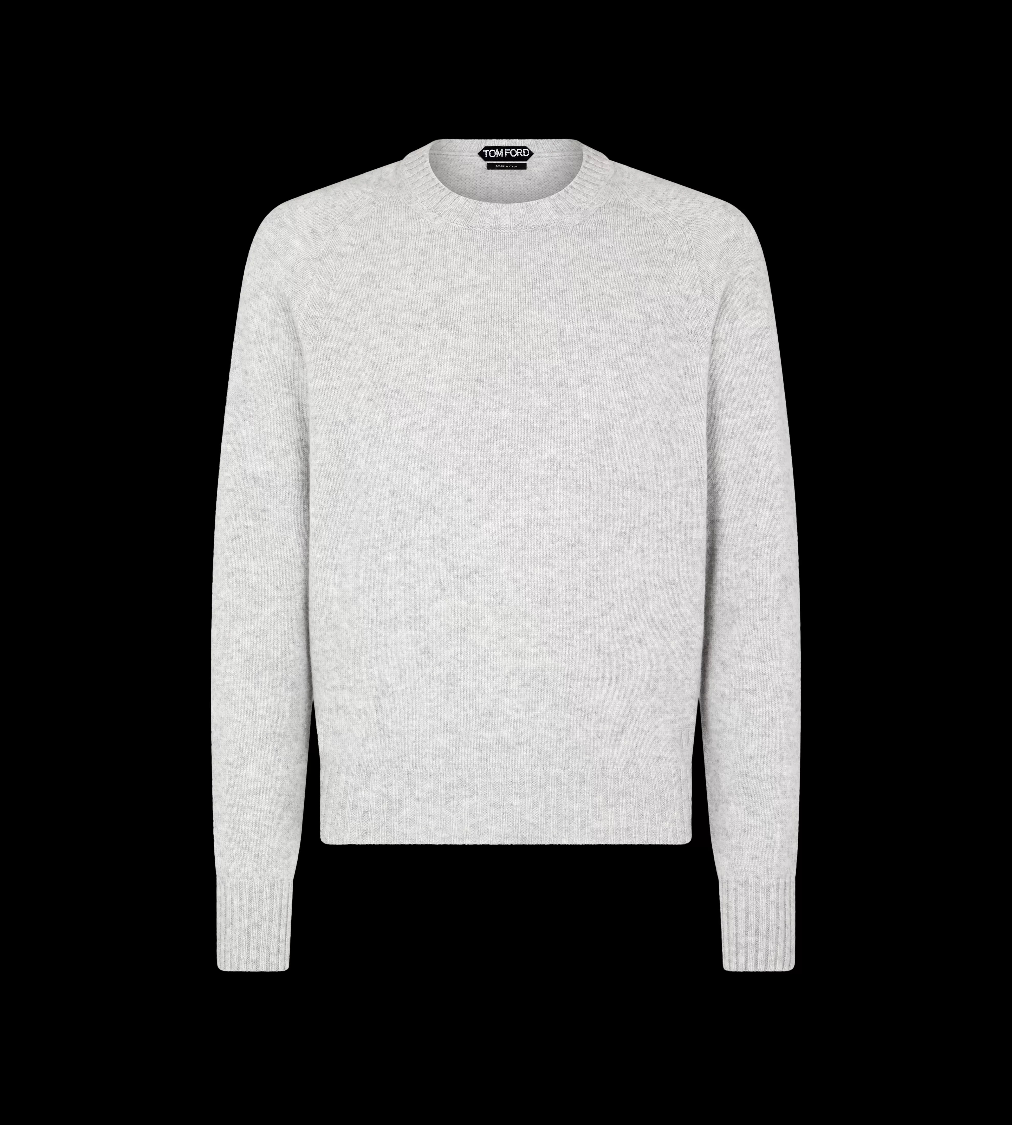 TOM FORD SEAMLESS CASHMERE CREWNECK LIGHT GREY^MEN | MEN SPRING 24 | Knitwear