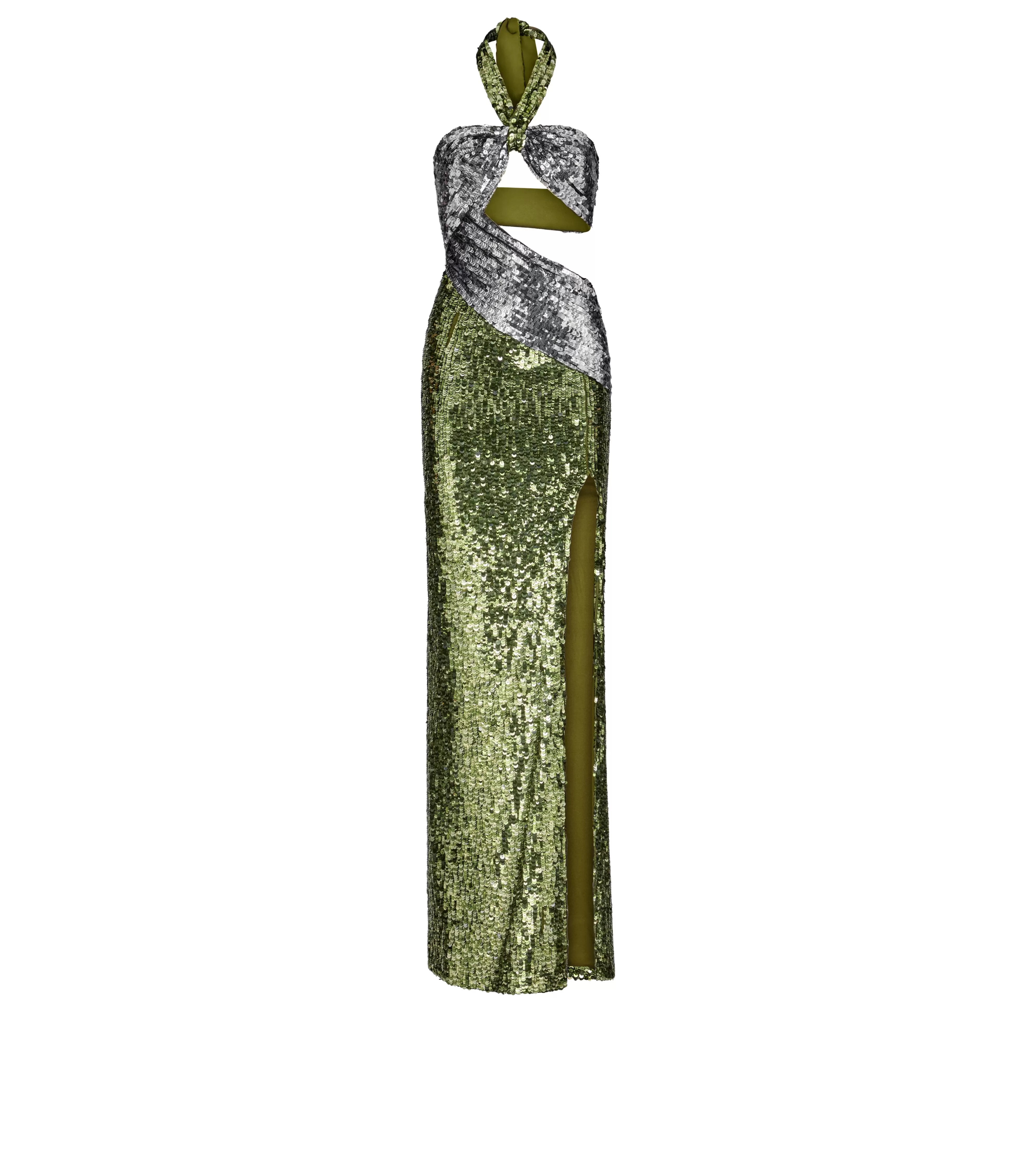 TOM FORD SEQUIN EMBROIDERY CUT-OUT EVENING DRESS PALE GREEN SILVER^WOMEN | WOMEN Evening | Dresses