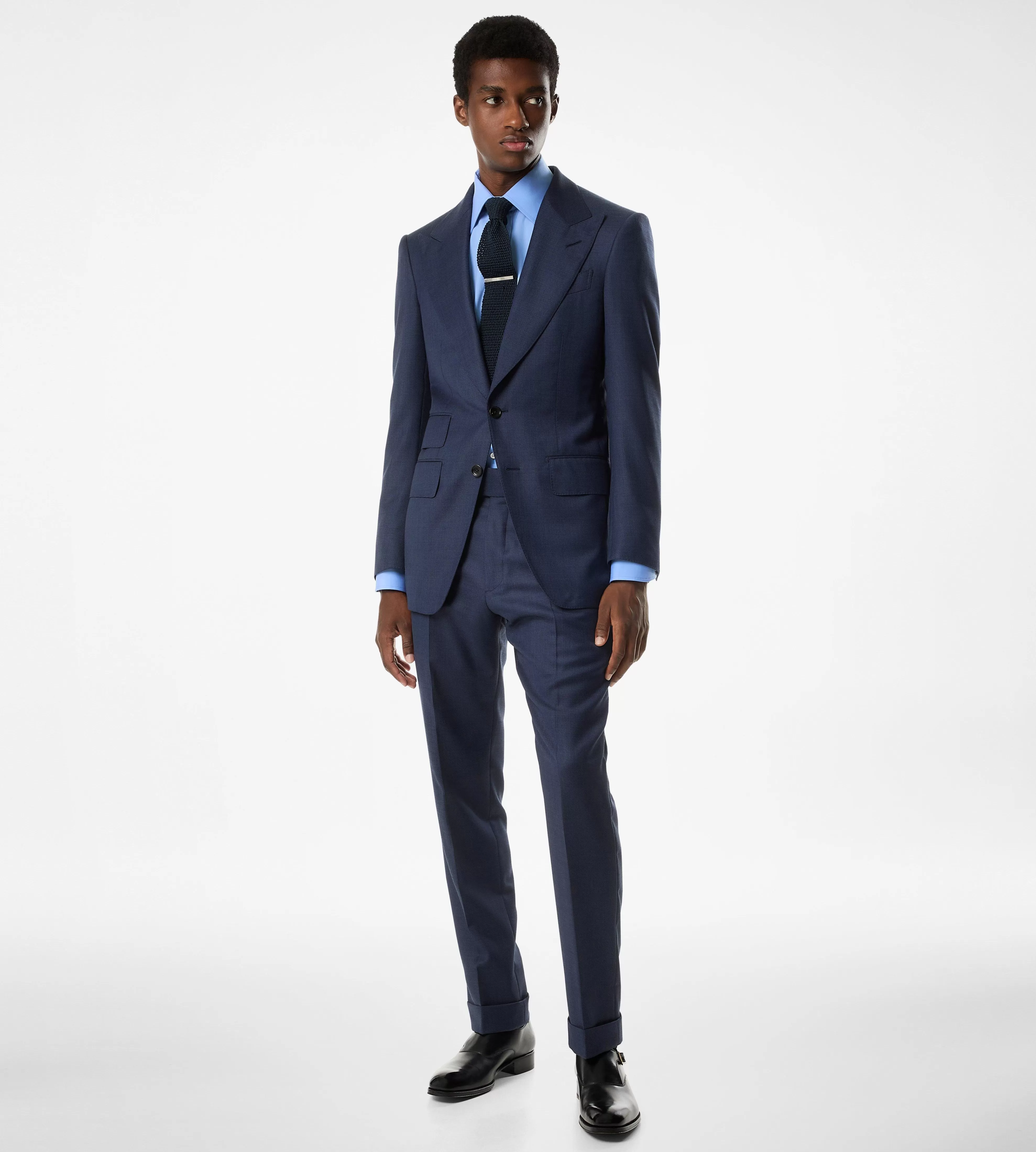 TOM FORD SHARKSKIN SHELTON SUIT DENIM BLUE^MEN | MEN Suits | SPRING 24