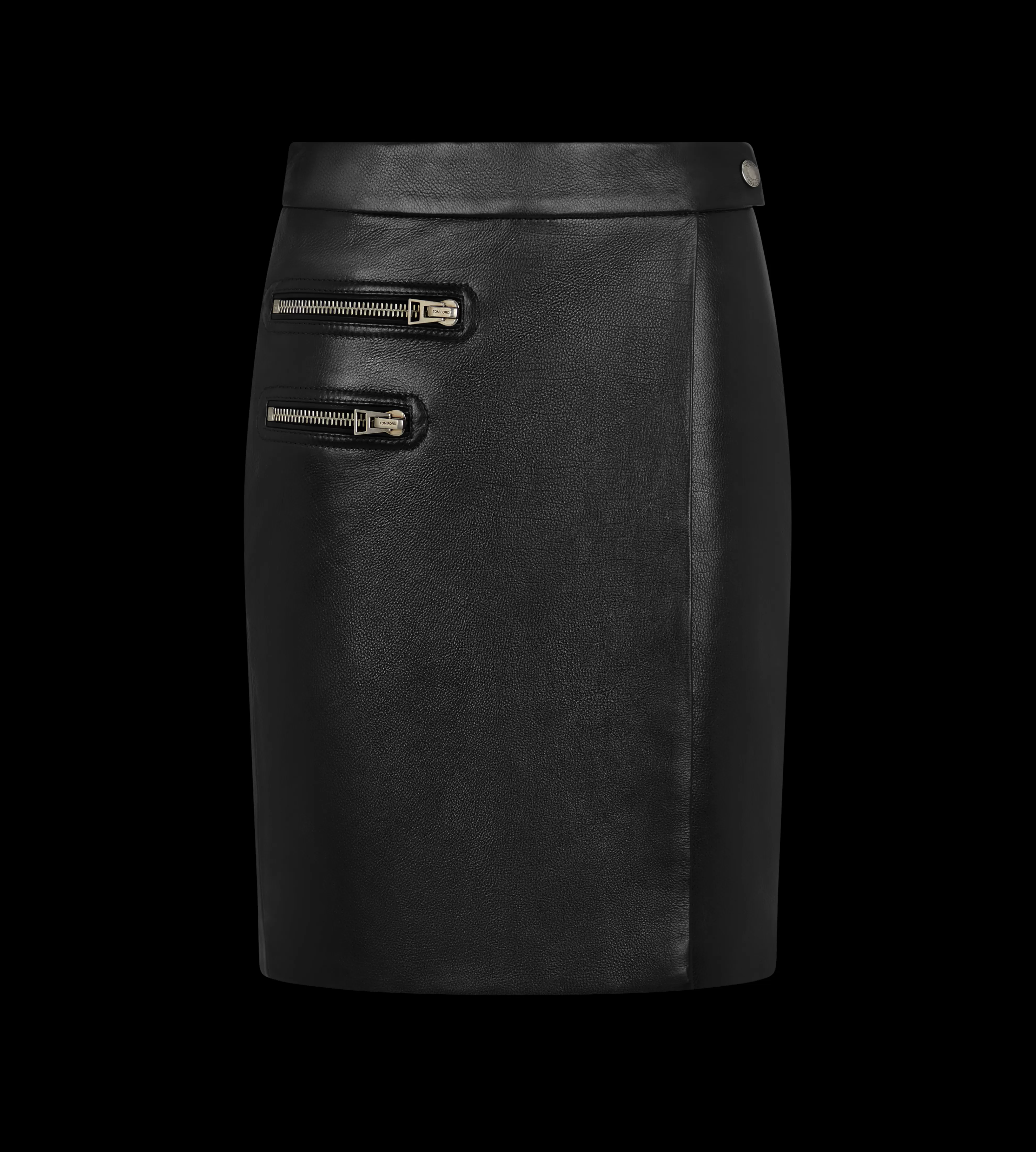 TOM FORD SHINY GRAINY CALF LEATHER WRAP SKIRT BLACK^WOMEN | WOMEN Skirts | SPRING 24