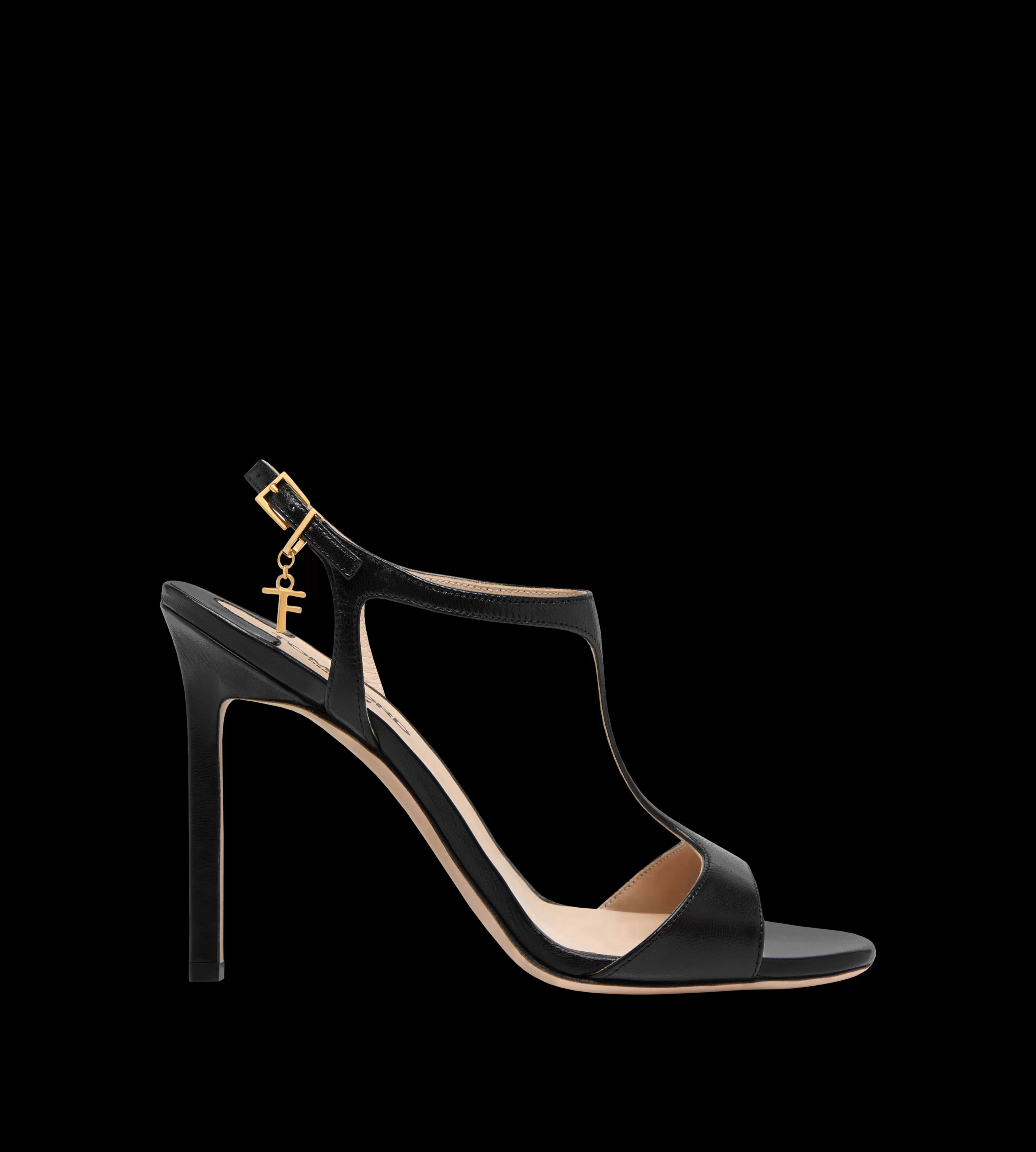 TOM FORD SHINY LEATHER ANGELINA SANDAL BLACK^WOMEN | WOMEN Sandals | SPRING 24