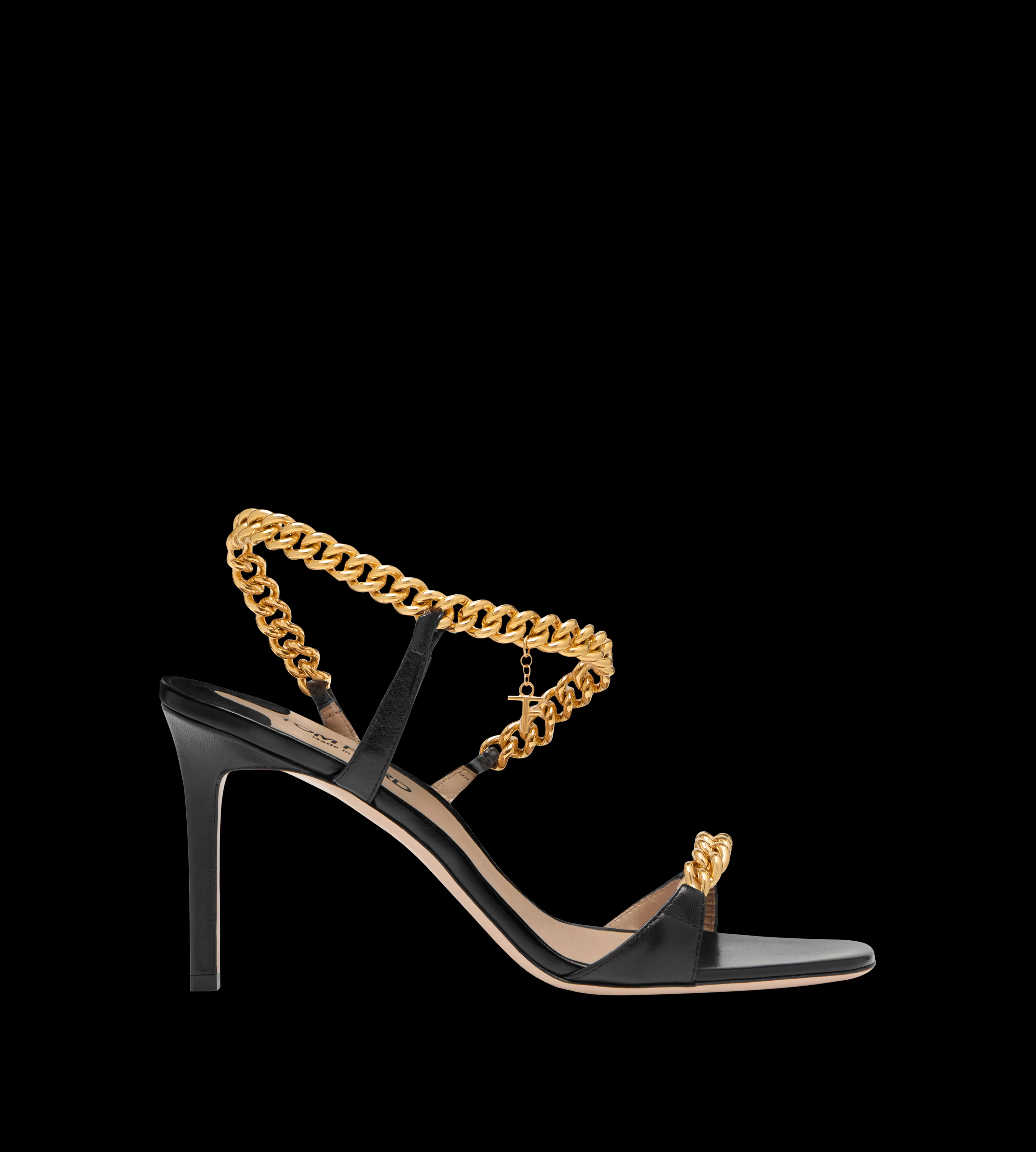 TOM FORD SHINY LEATHER ZENITH SANDAL BLACK^WOMEN | WOMEN Sandals | SPRING 24