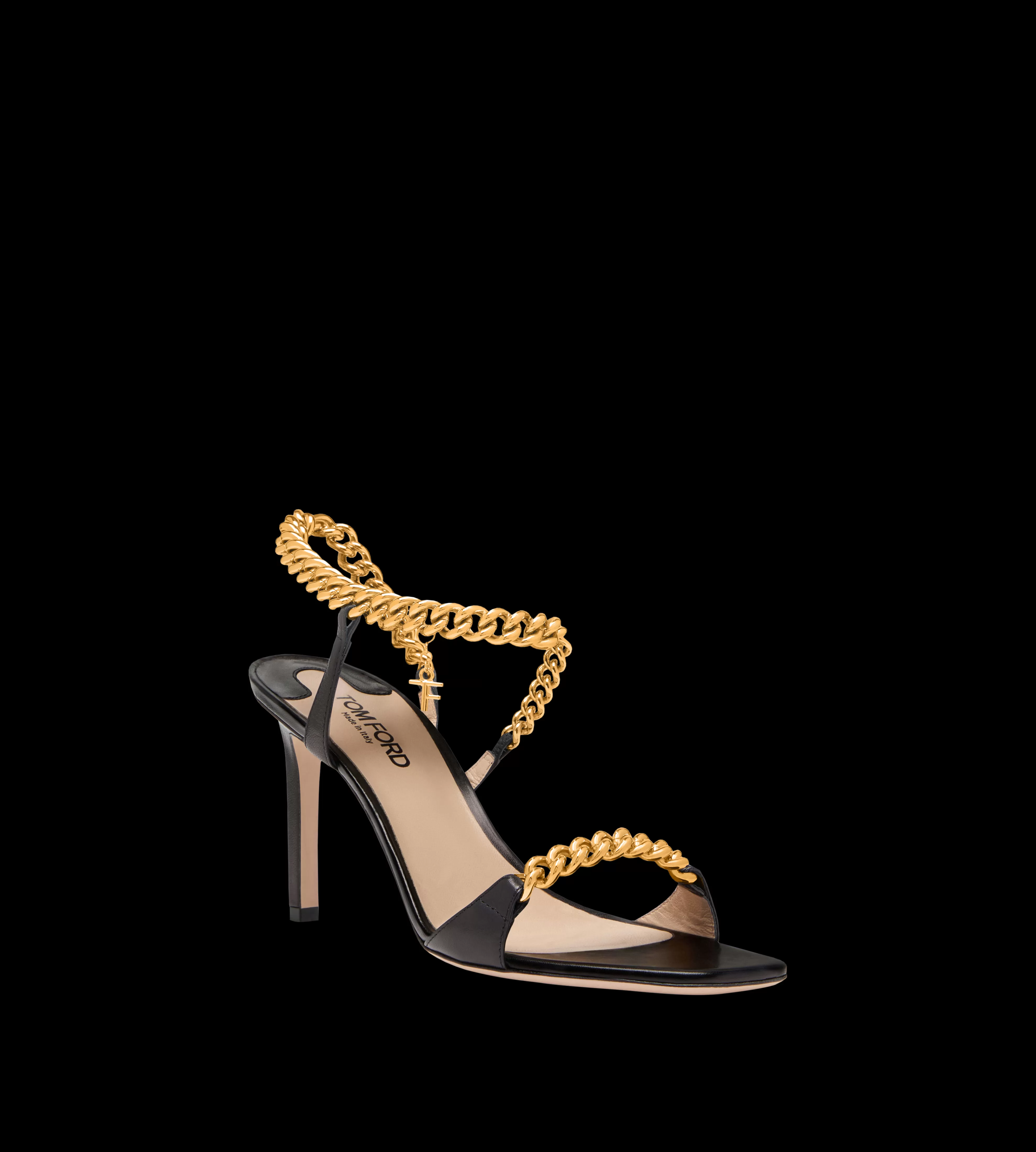 TOM FORD SHINY LEATHER ZENITH SANDAL BLACK^WOMEN | WOMEN Sandals | SPRING 24