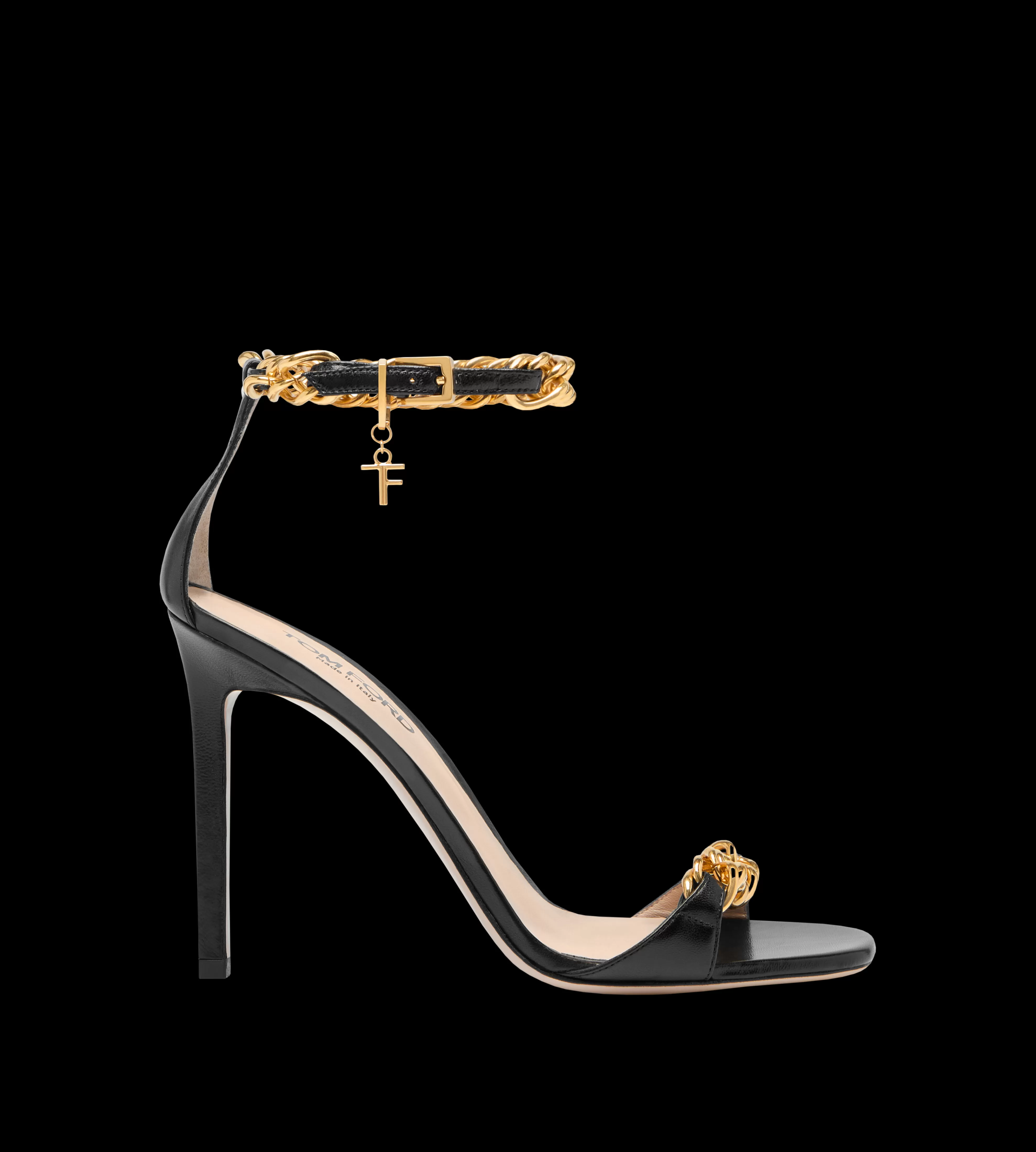 TOM FORD SHINY LEATHER ZENITH SANDAL BLACK^WOMEN | WOMEN Sandals | SPRING 24