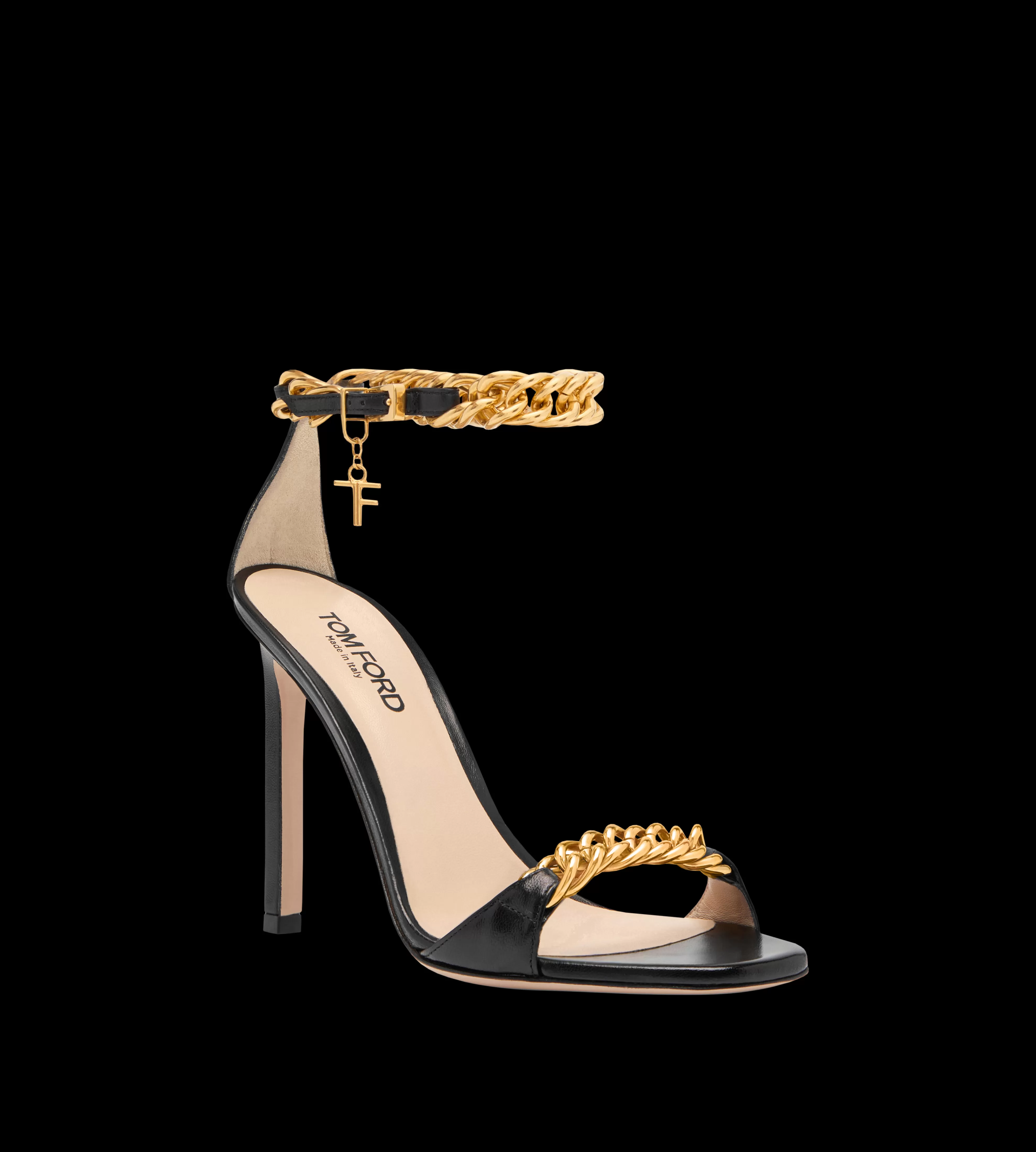 TOM FORD SHINY LEATHER ZENITH SANDAL BLACK^WOMEN | WOMEN Sandals | SPRING 24