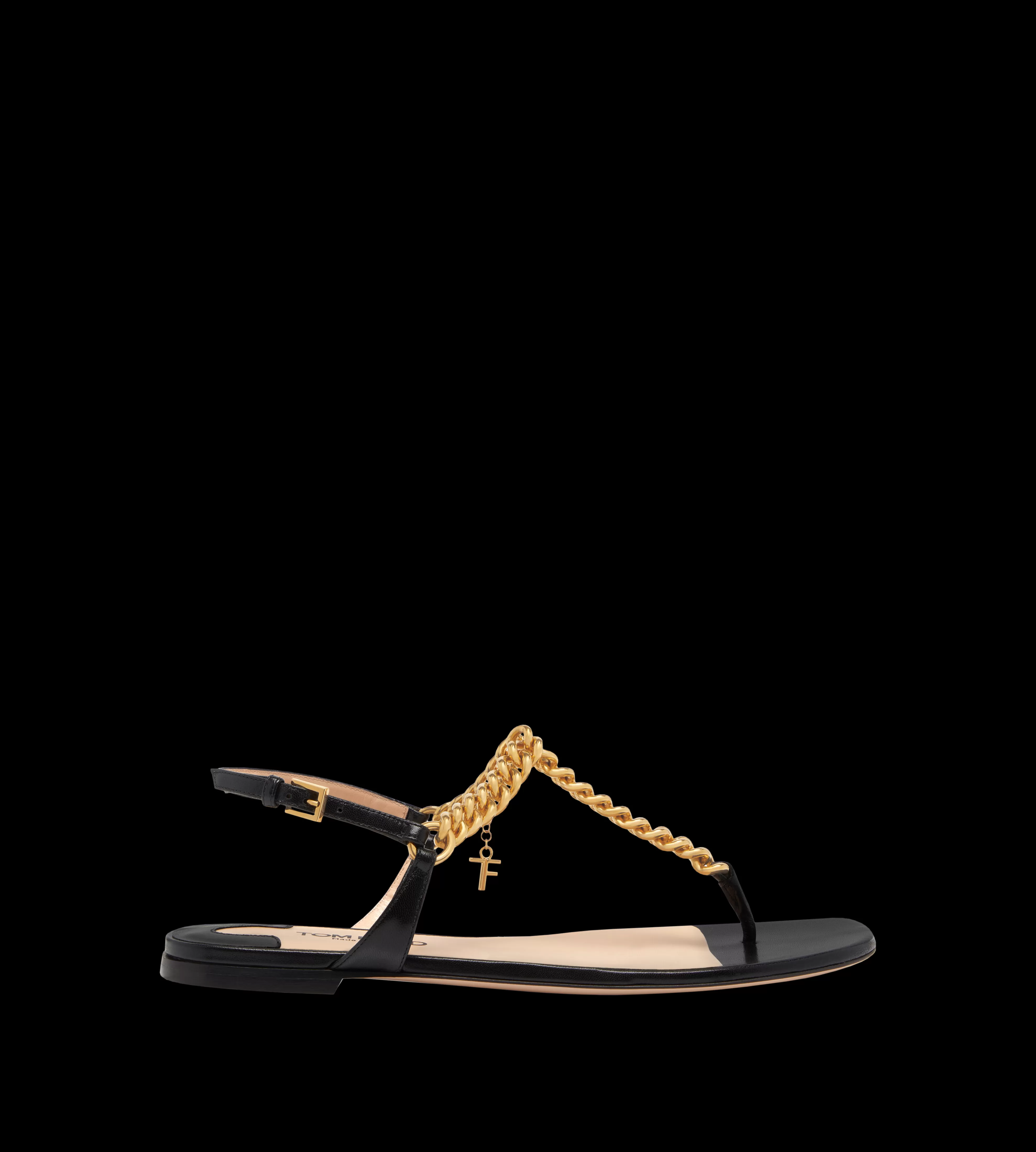 TOM FORD SHINY LEATHER ZENITH THONG SANDAL BLACK^WOMEN | WOMEN | WOMEN | WOMEN Flats | Sandals | JETSETTER EDIT | SPRING 24