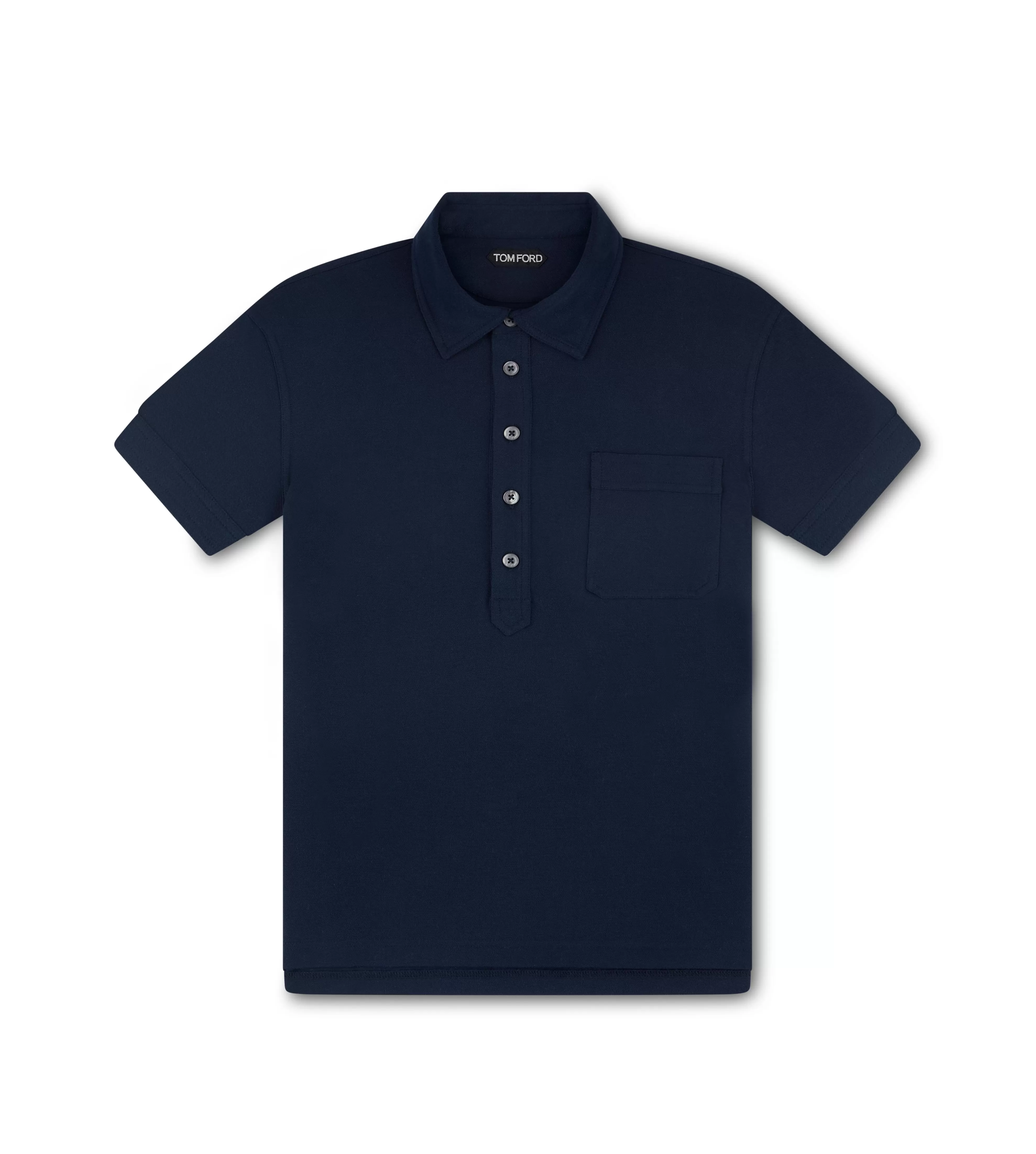 TOM FORD SILK BLEND PIQUET POLO NAVY^MEN Knitwear