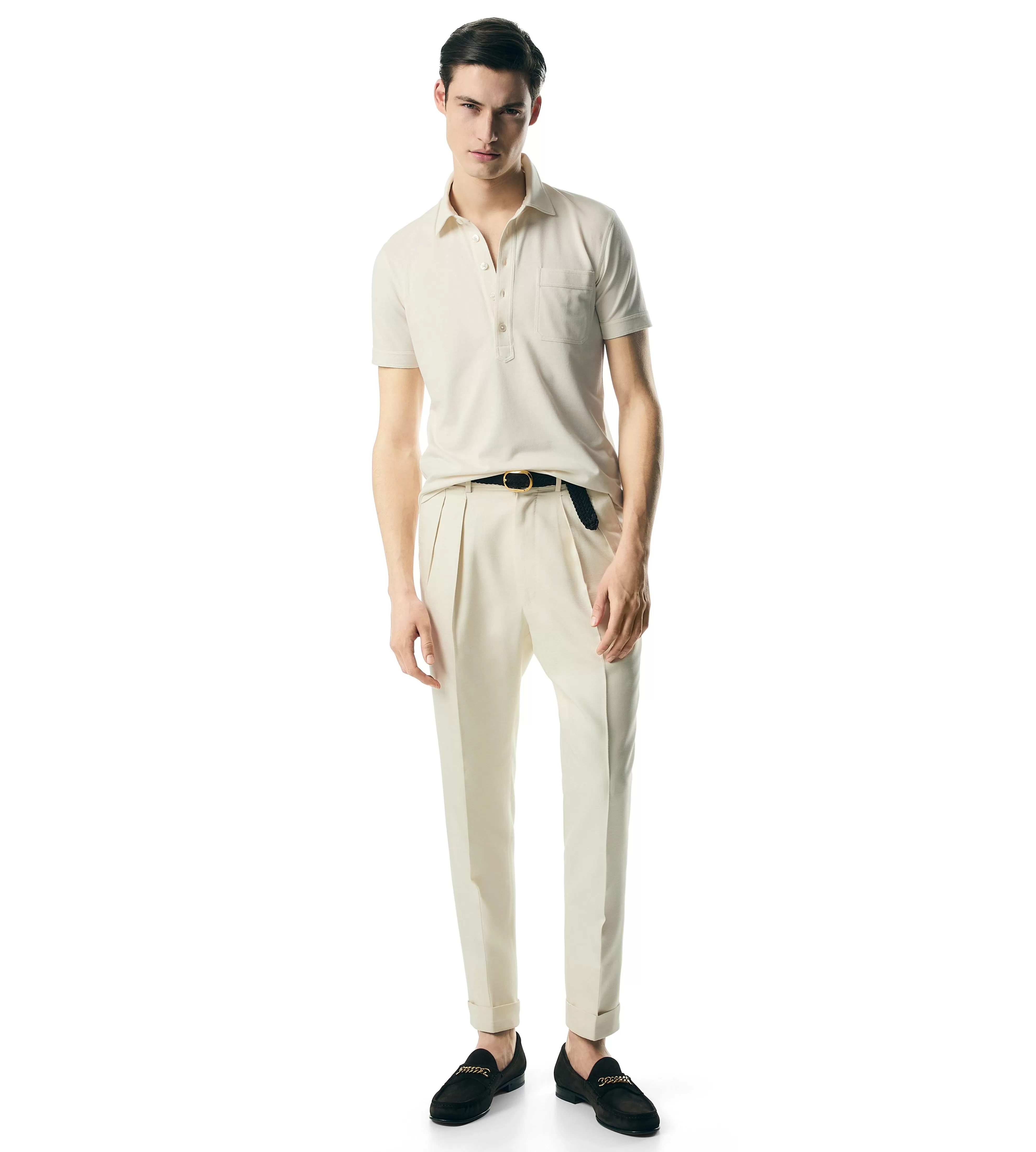 TOM FORD SILK BLEND PIQUET POLO ^MEN Knitwear