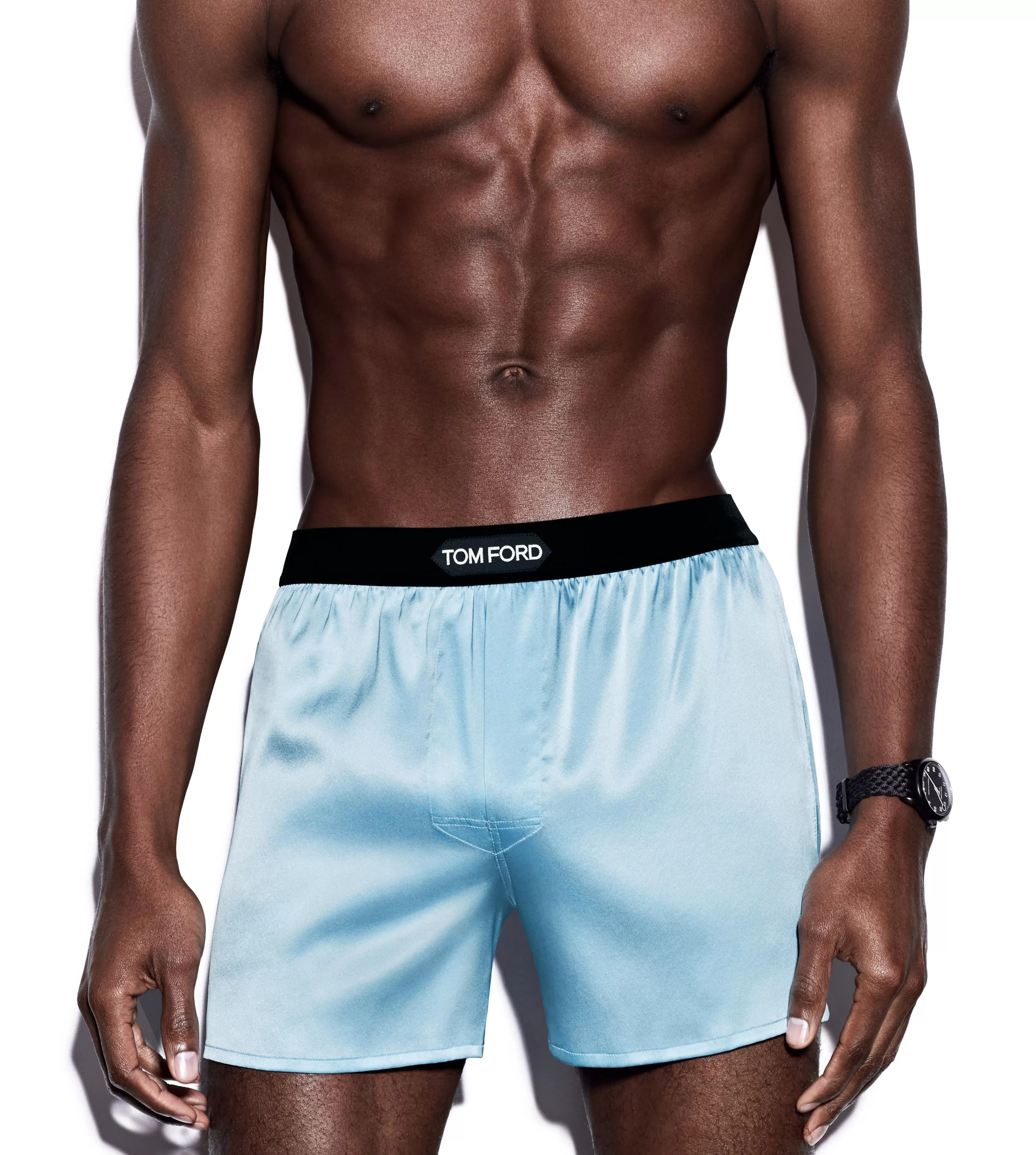 TOM FORD SILK BOXERS AQUA^MEN BOXERS