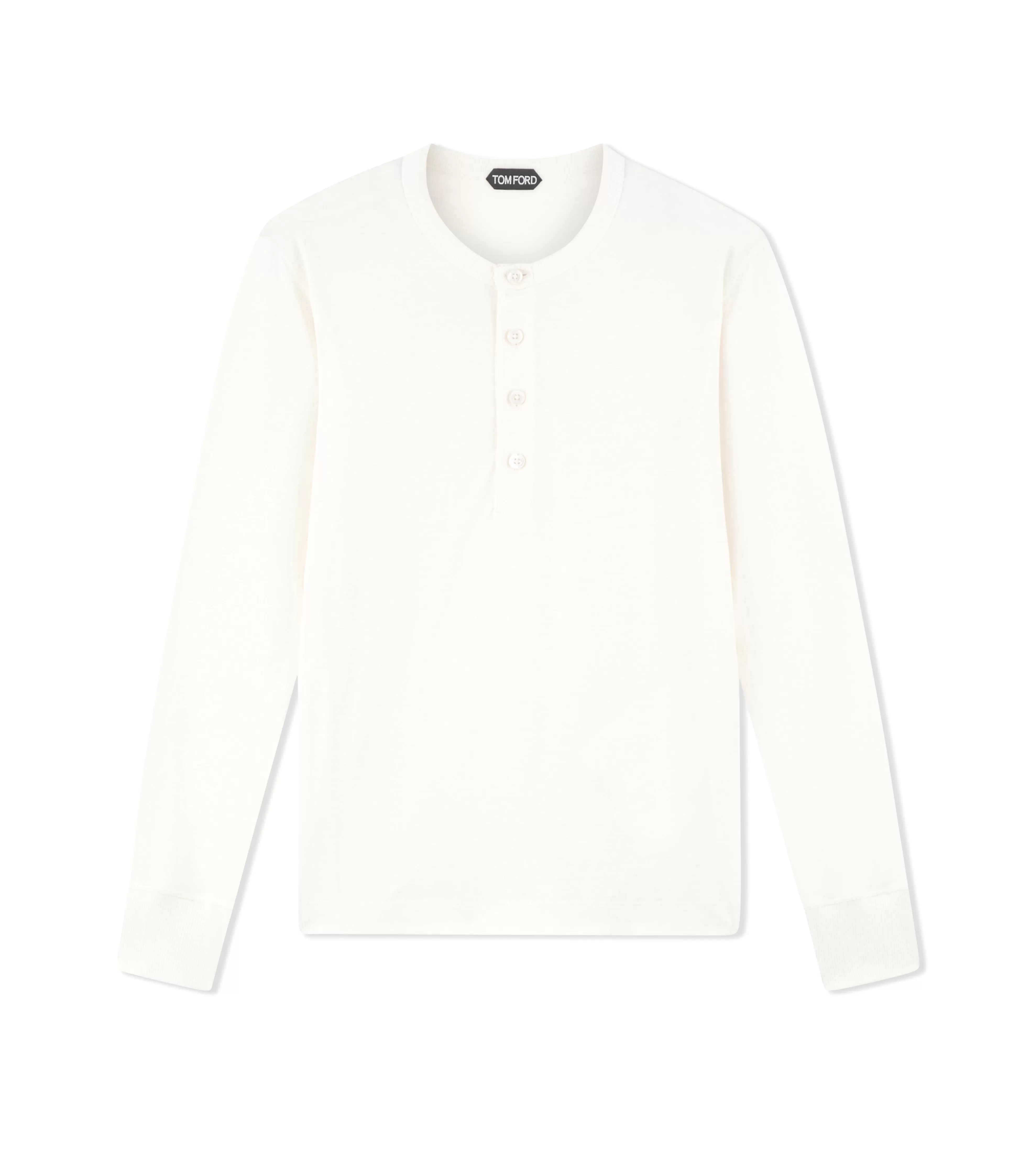 TOM FORD SILK COTTON HENLEY WHITE^MEN Knitwear