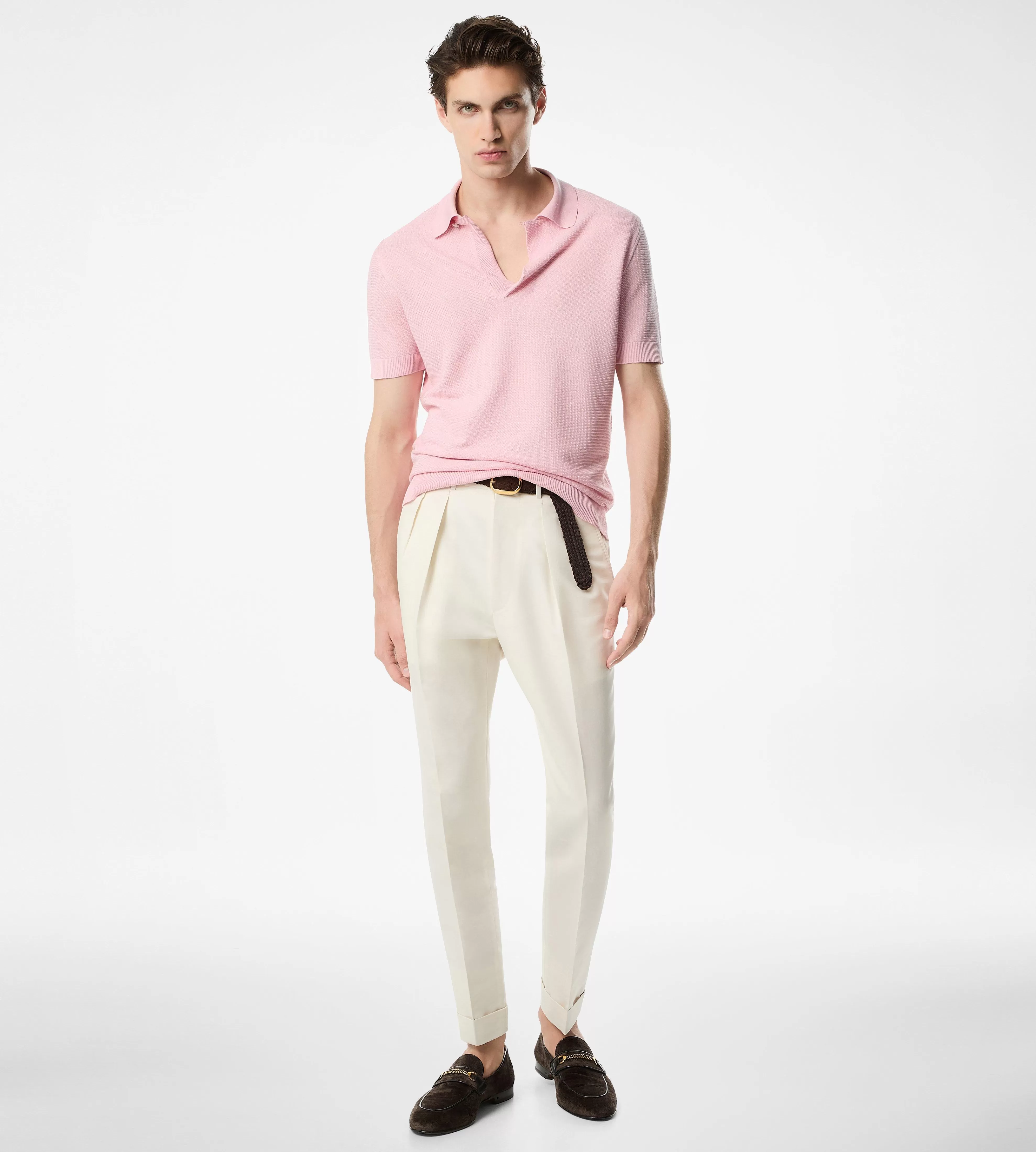 TOM FORD SILK COTTON TEXTURED POLO ^MEN | MEN | MEN Knitwear | Shirts | JETSETTER EDIT